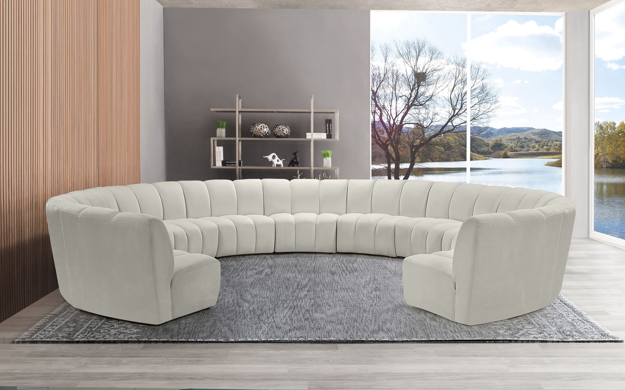 Infinity 183" 11-Piece Boucle Fabric Sectional Sofa