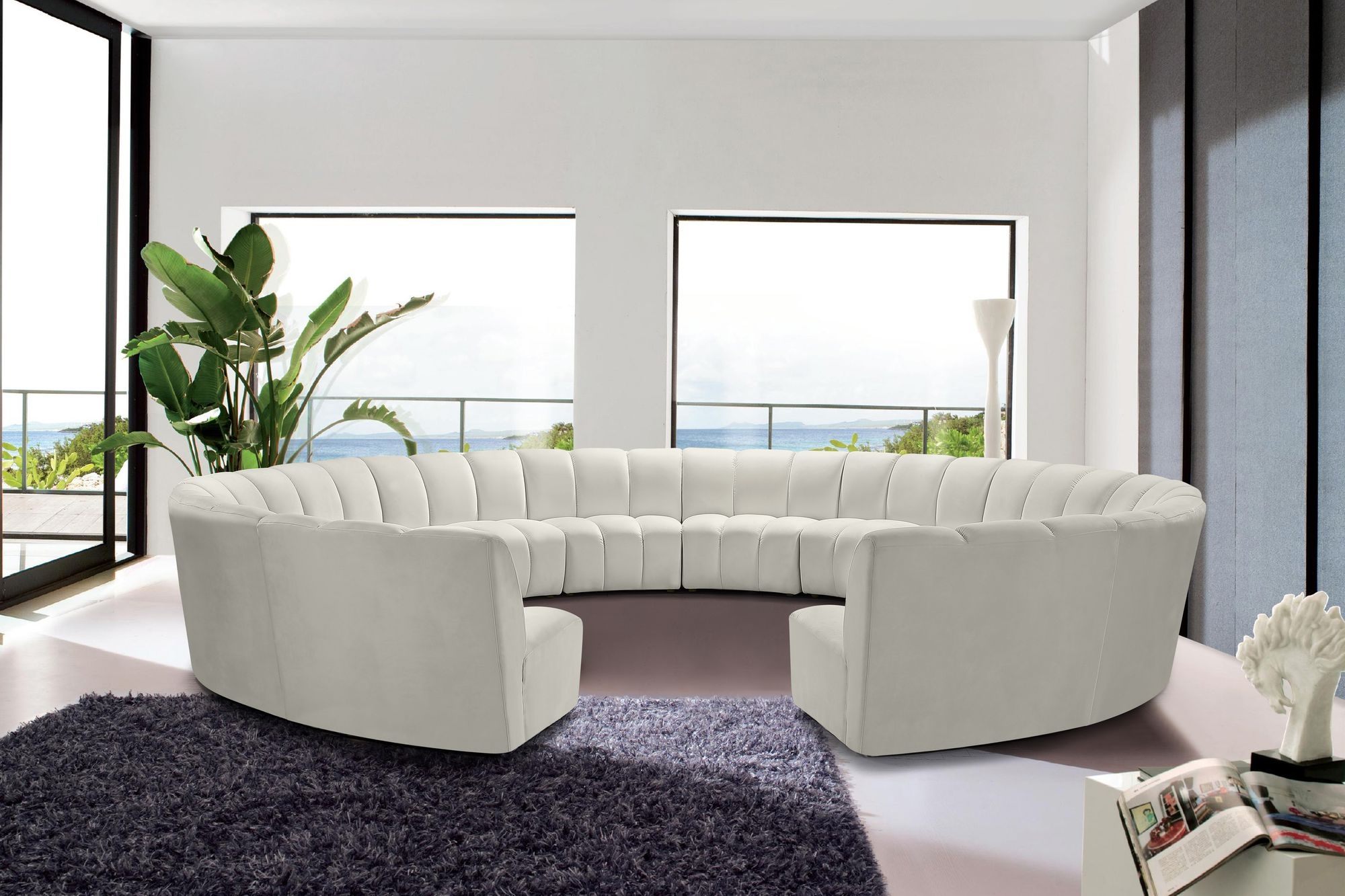 Infinity 183" 12-Piece Boucle Fabric Sectional Sofa