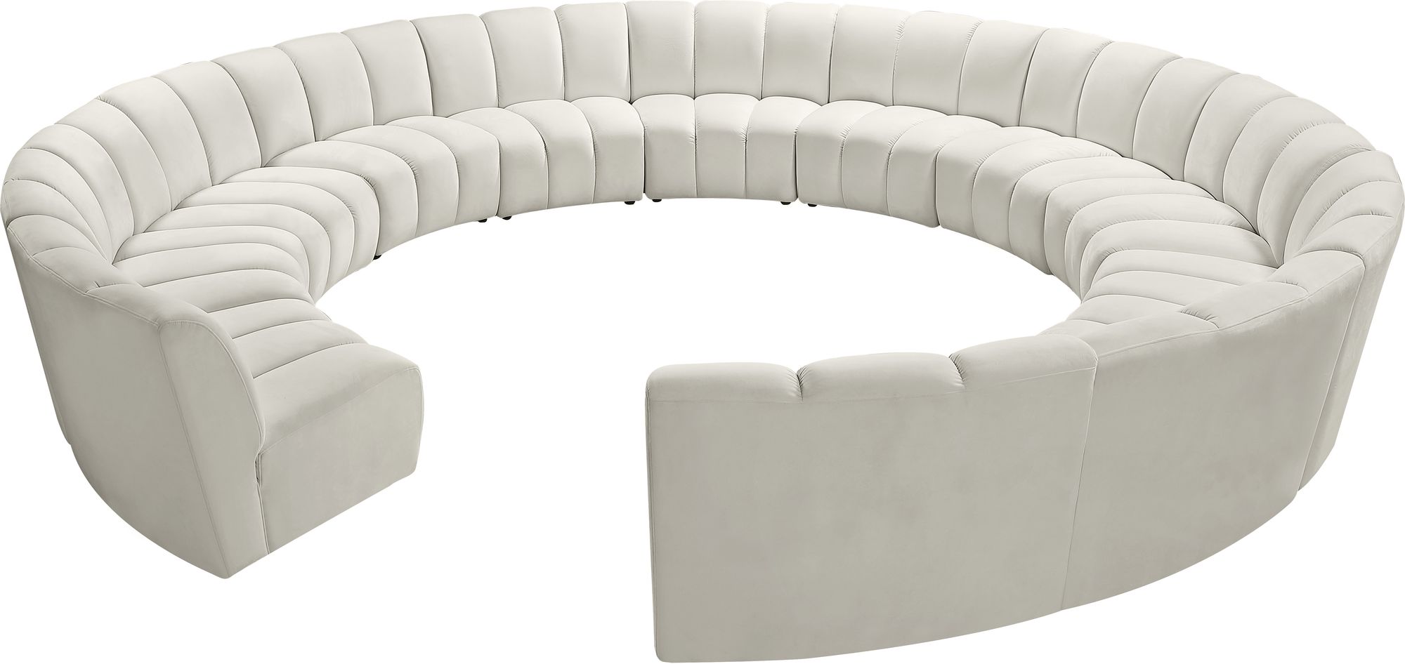 Infinity 183" 12-Piece Velvet Modular Sectional