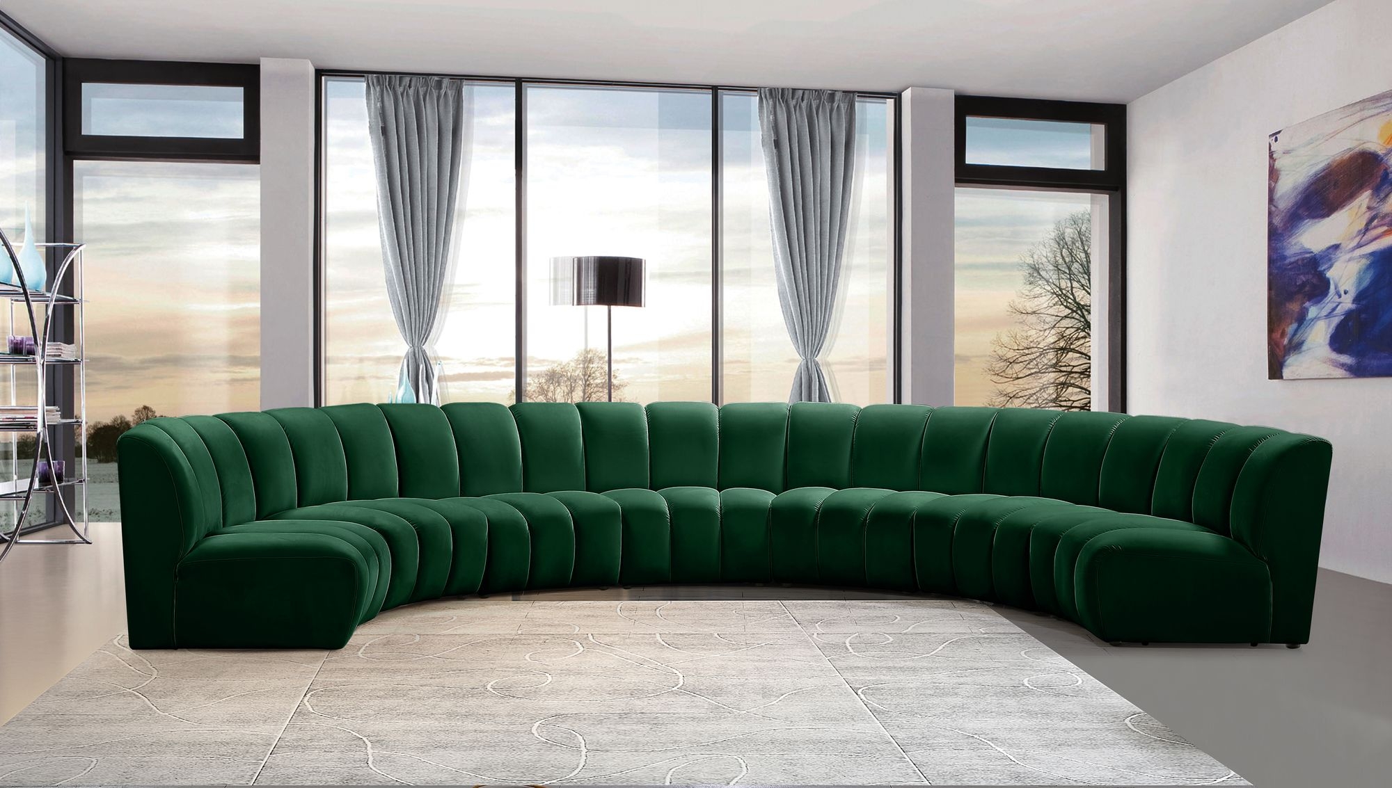 Infinity 183" 7-Piece Boucle Fabric Sectional Sofa