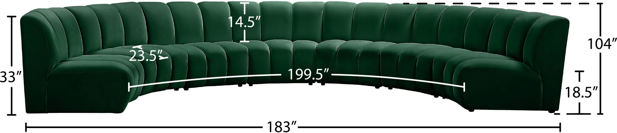 Infinity 183" 7-Piece Velvet Modular Sectional