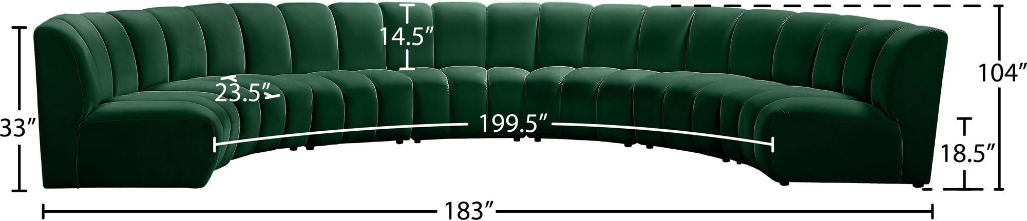 Infinity 183" 7-Piece Boucle Fabric Sectional Sofa