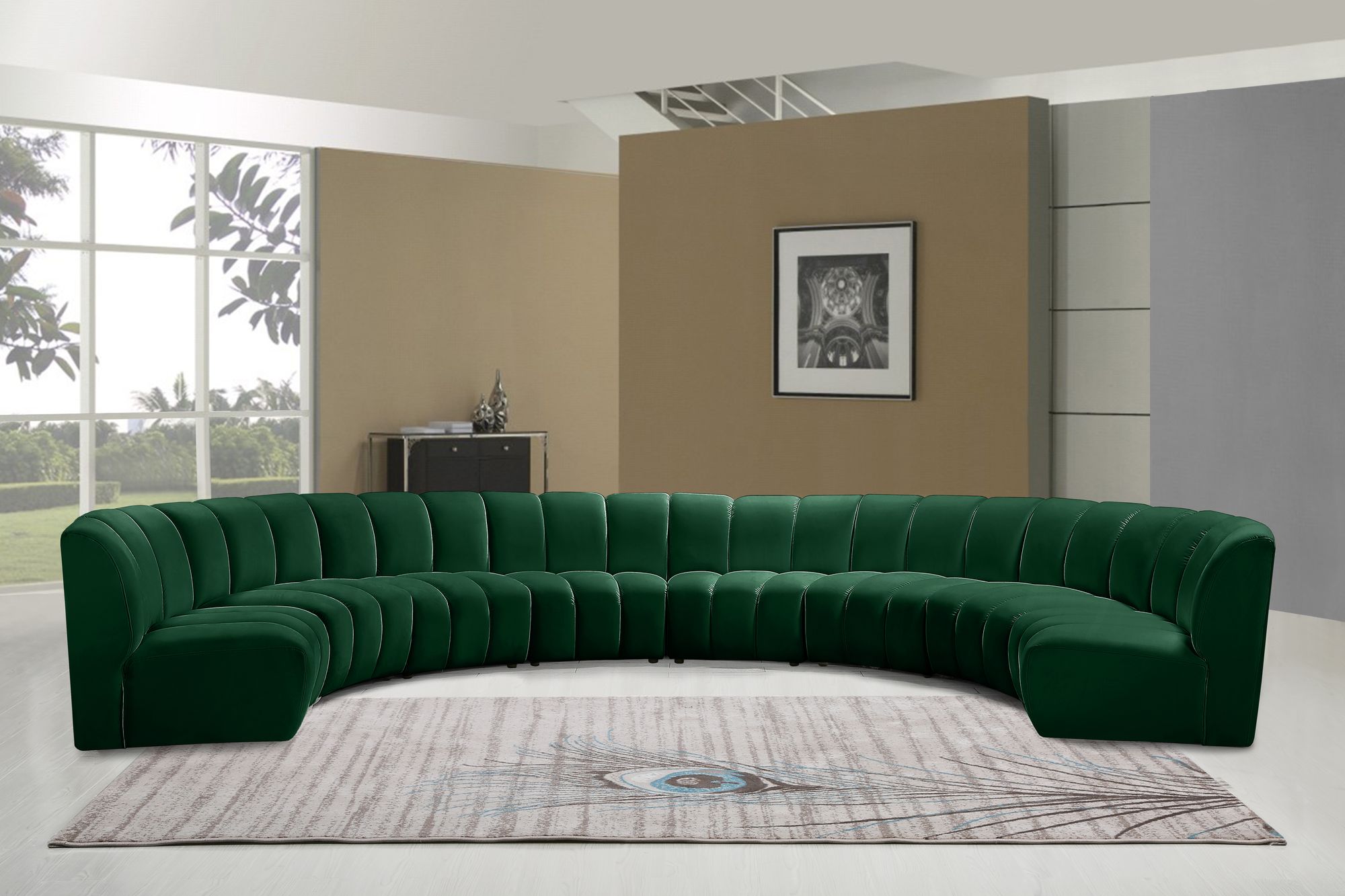Infinity 183" 8-Piece Velvet Modular Sectional