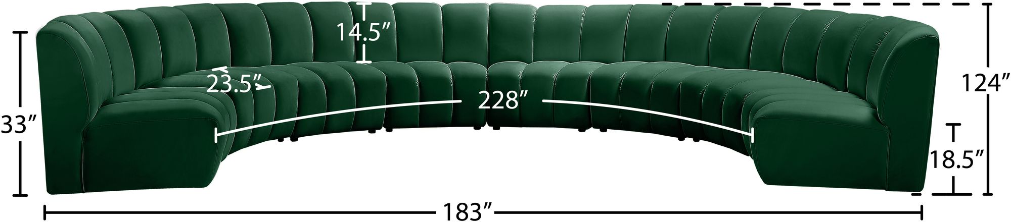 Infinity 183" 8-Piece Velvet Modular Sectional
