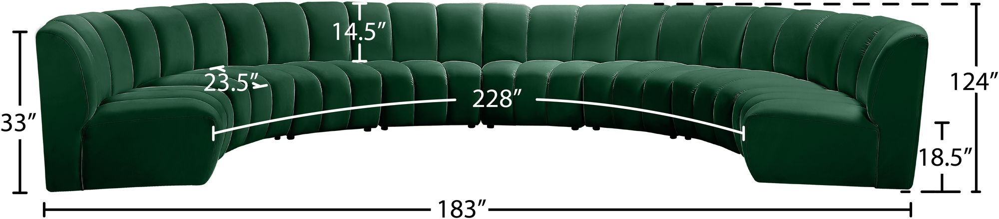 Infinity 183" 8-Piece Boucle Fabric Sectional Sofa