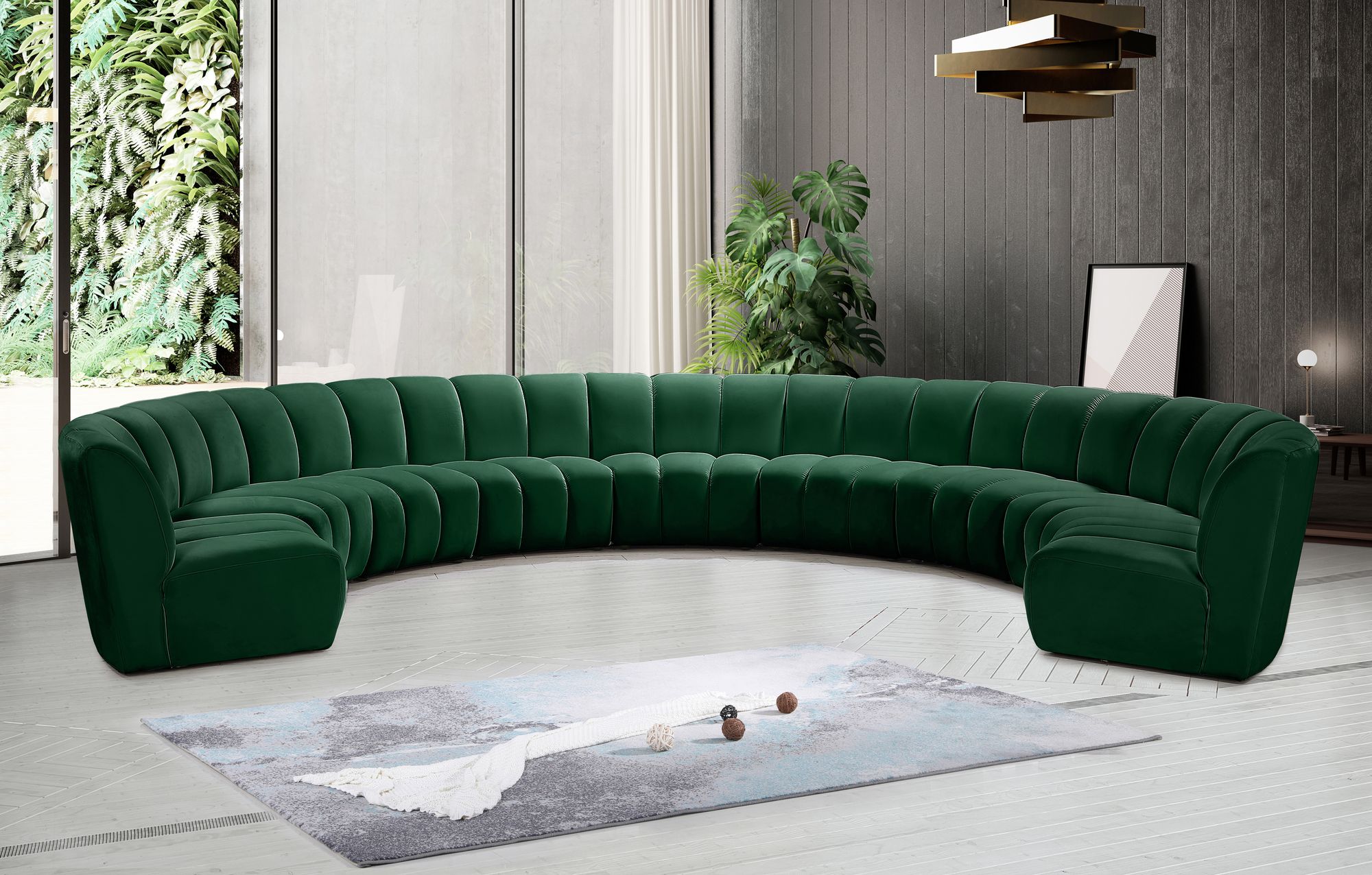 Infinity 183" 9-Piece Velvet Modular Sectional