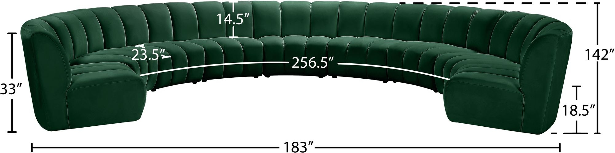 Infinity 183" 9-Piece Boucle Fabric Sectional Sofa