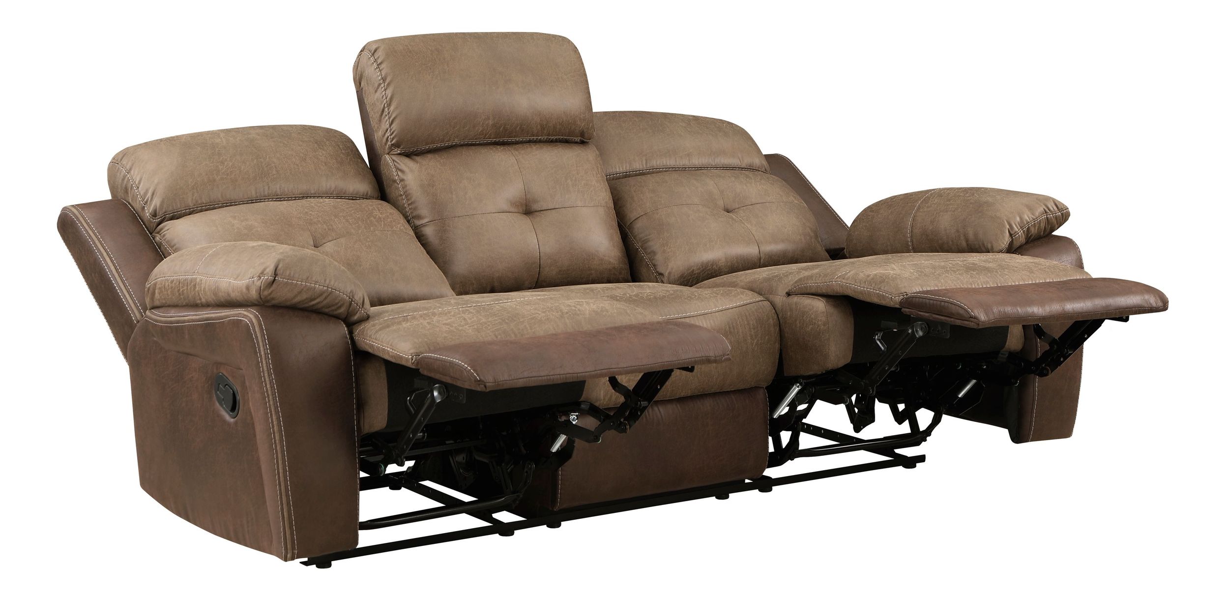 Glendale Microfiber Double Reclining Living Room Set