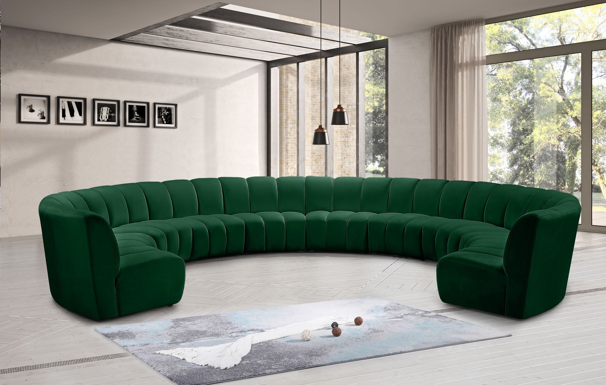 Infinity 183" 10-Piece Boucle Fabric Sectional Sofa