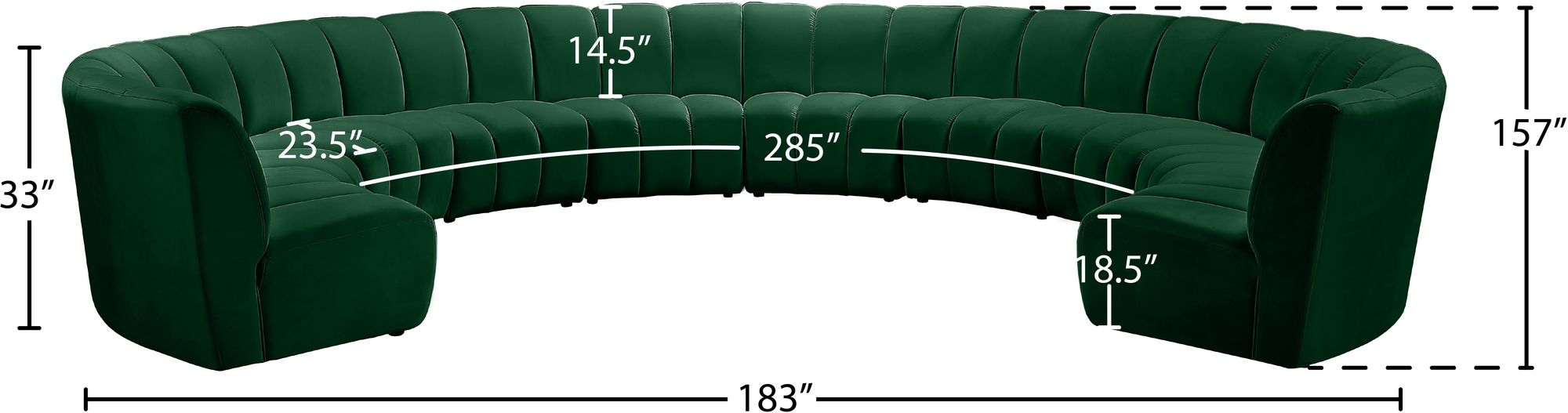 Infinity 183" 10-Piece Boucle Fabric Sectional Sofa