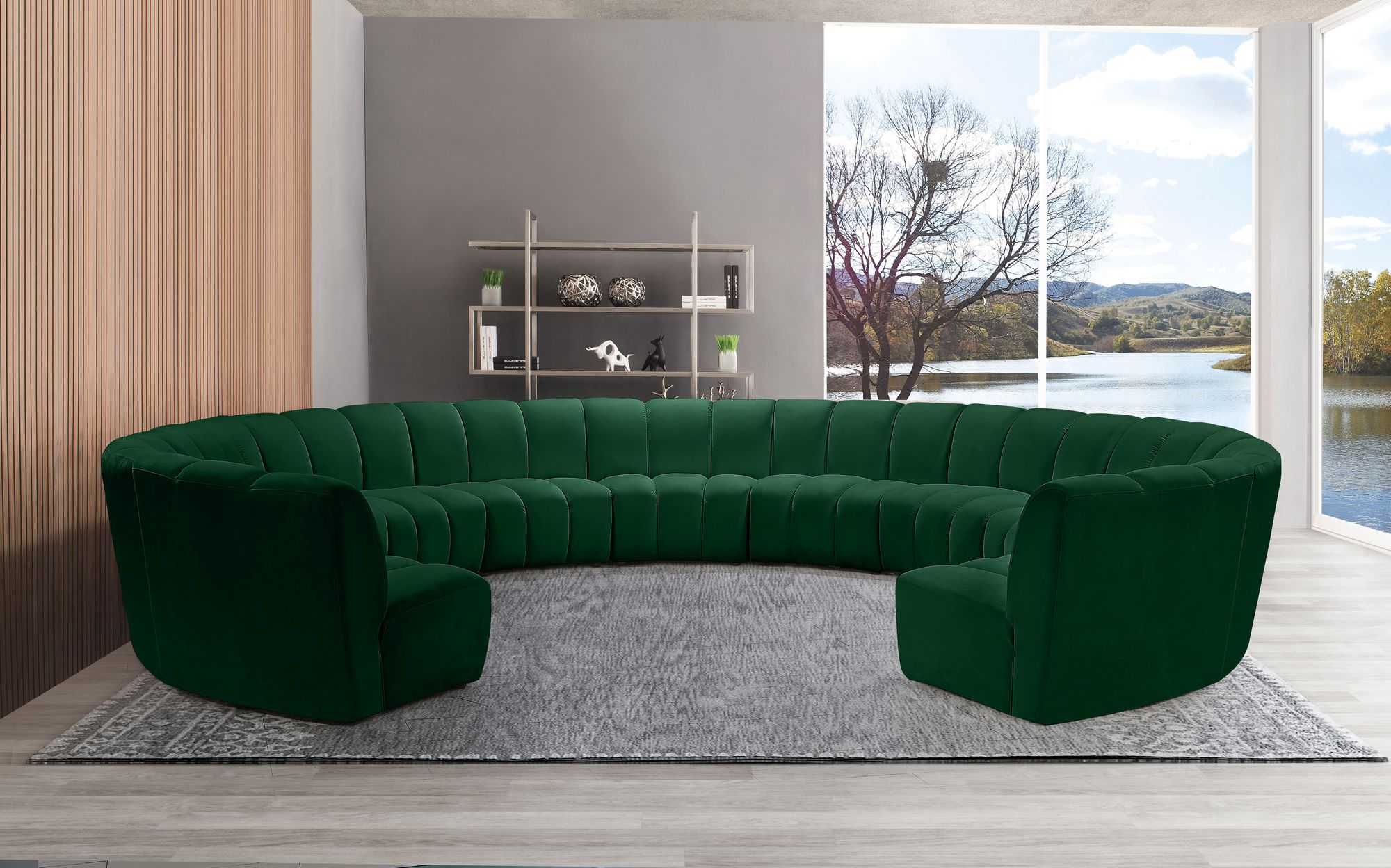 Infinity 183" 11-Piece Velvet Modular Sectional