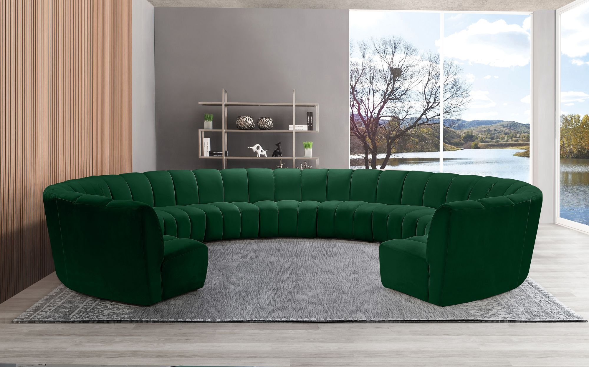 Infinity 183" 11-Piece Boucle Fabric Sectional Sofa