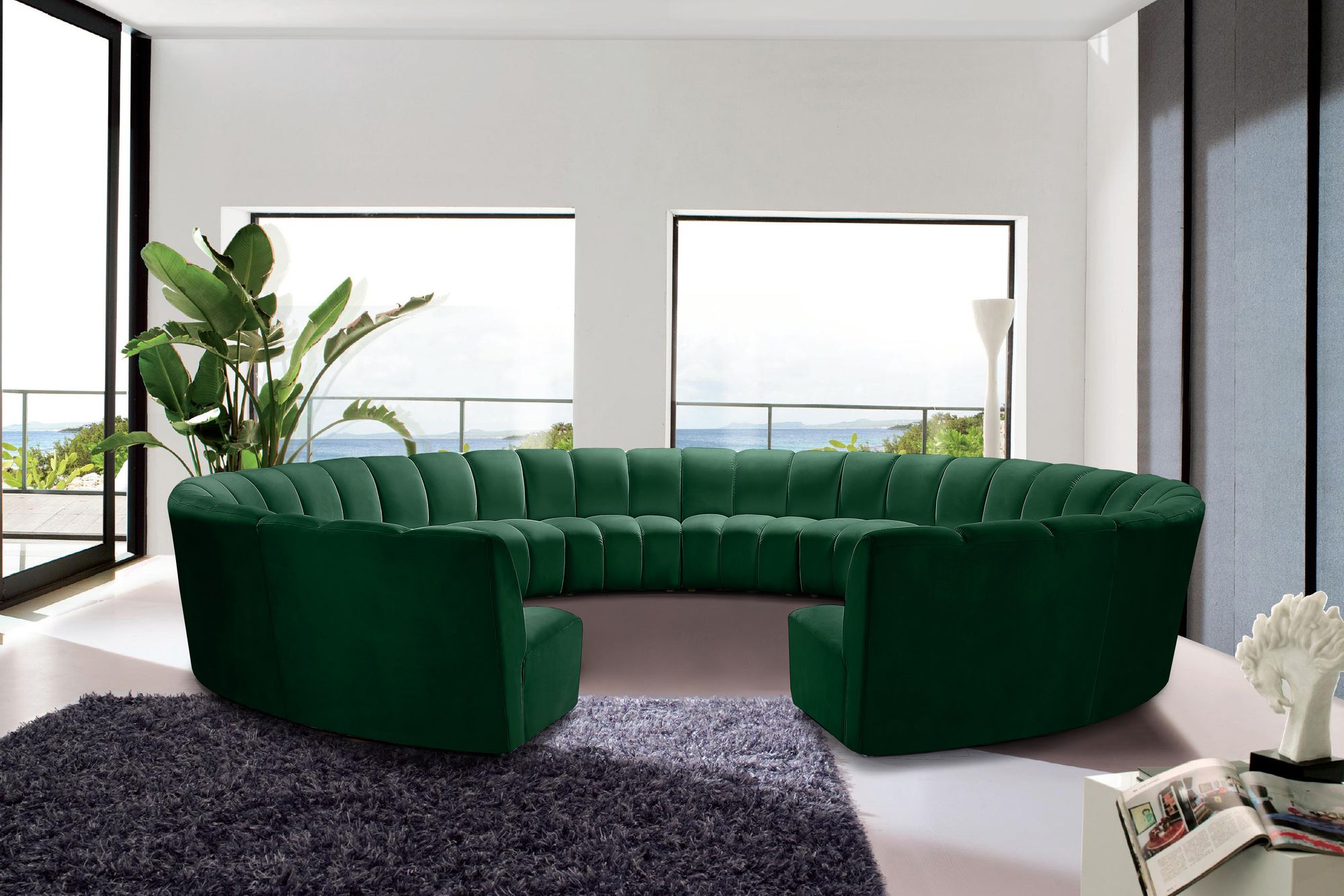 Infinity 183" 12-Piece Velvet Modular Sectional