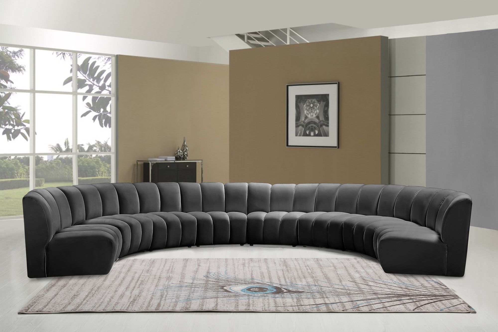 Infinity 183" 8-Piece Velvet Modular Sectional