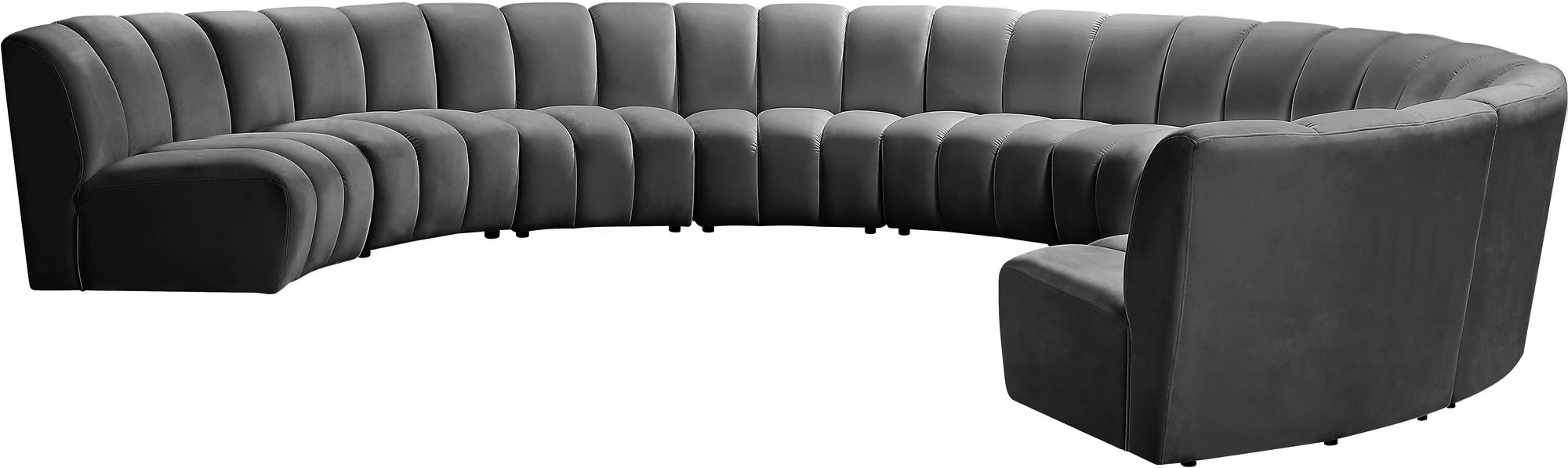 Infinity 183" 9-Piece Boucle Fabric Sectional Sofa