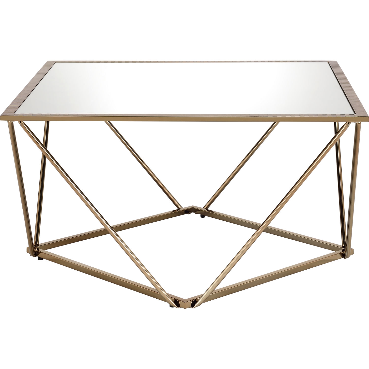 Fogya Mirror/Metal Square Coffee Table