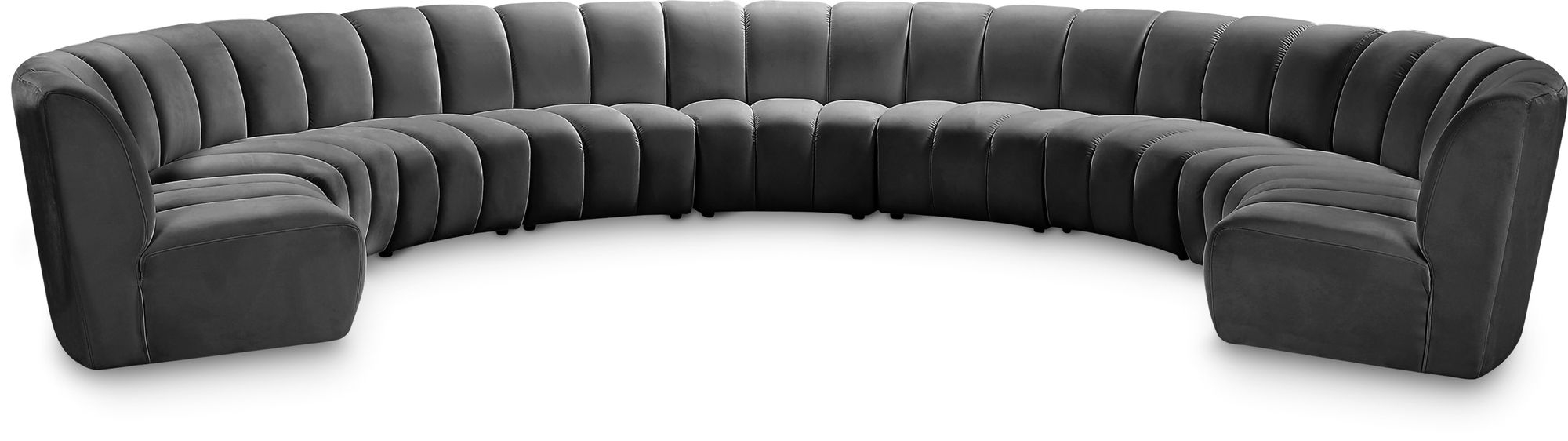 Infinity 183" 9-Piece Boucle Fabric Sectional Sofa