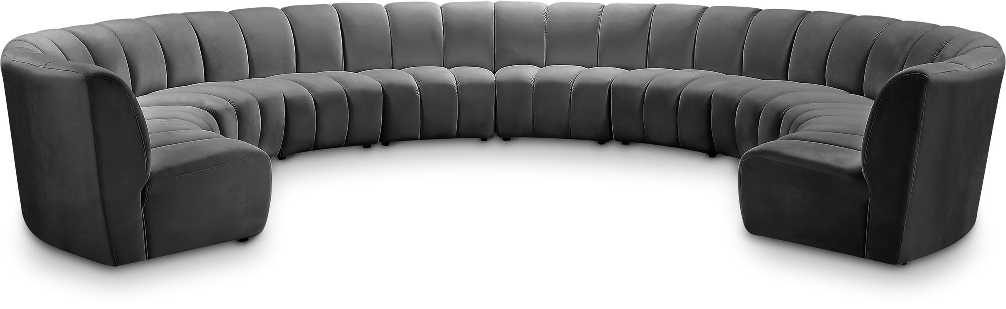 Infinity 183" 10-Piece Boucle Fabric Sectional Sofa