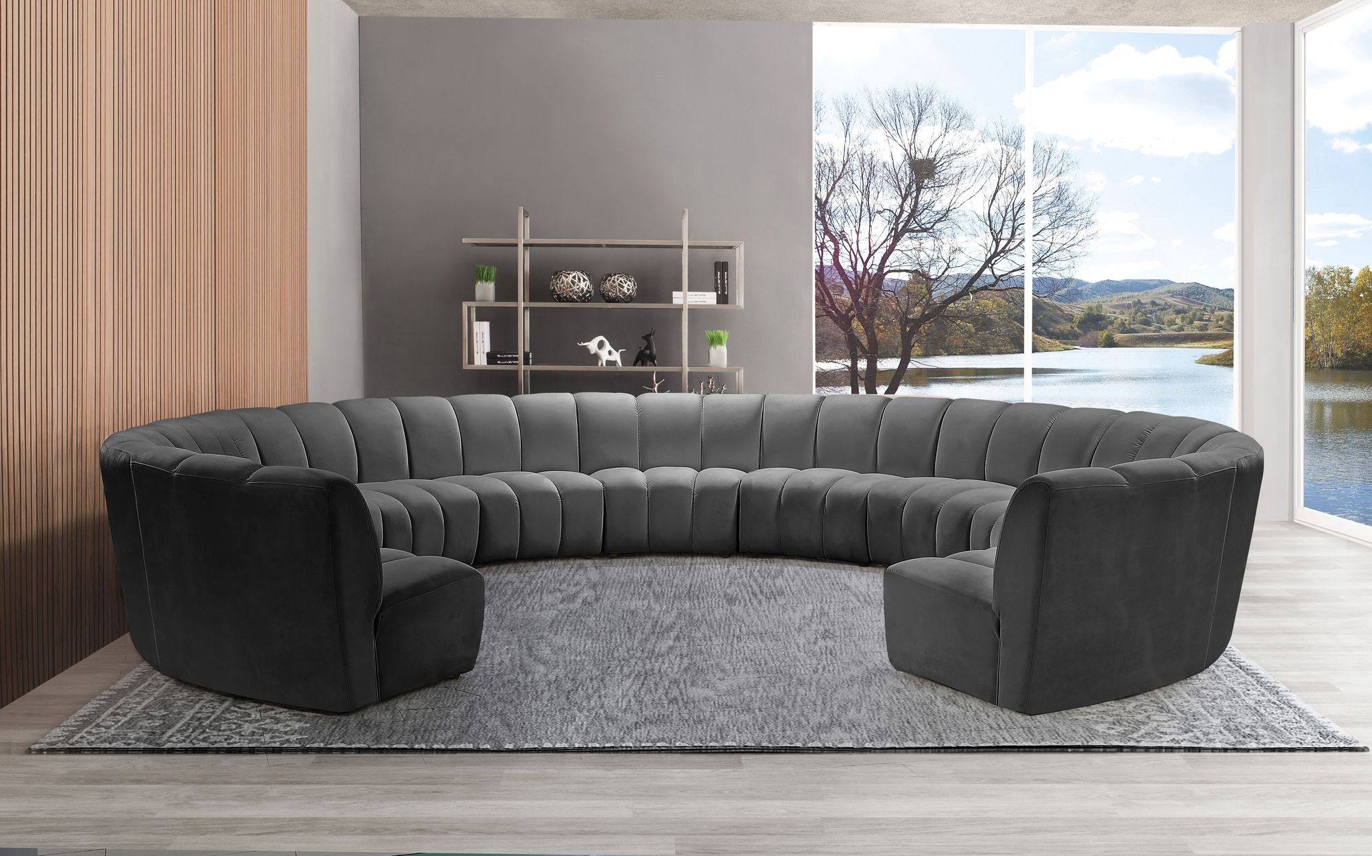 Infinity 183" 11-Piece Boucle Fabric Sectional Sofa