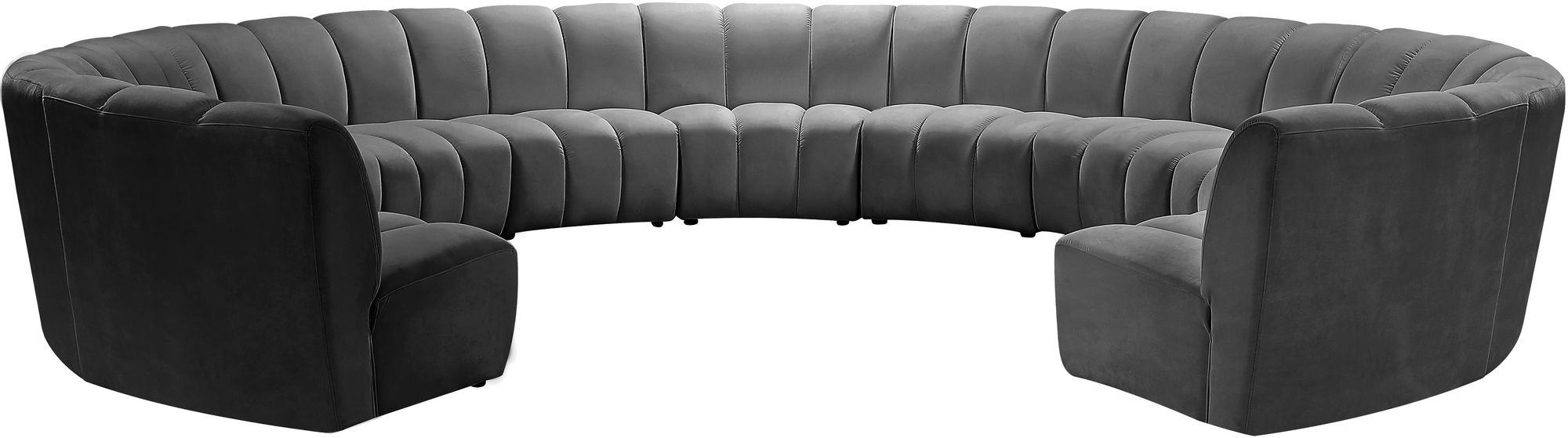 Infinity 183" 11-Piece Velvet Modular Sectional
