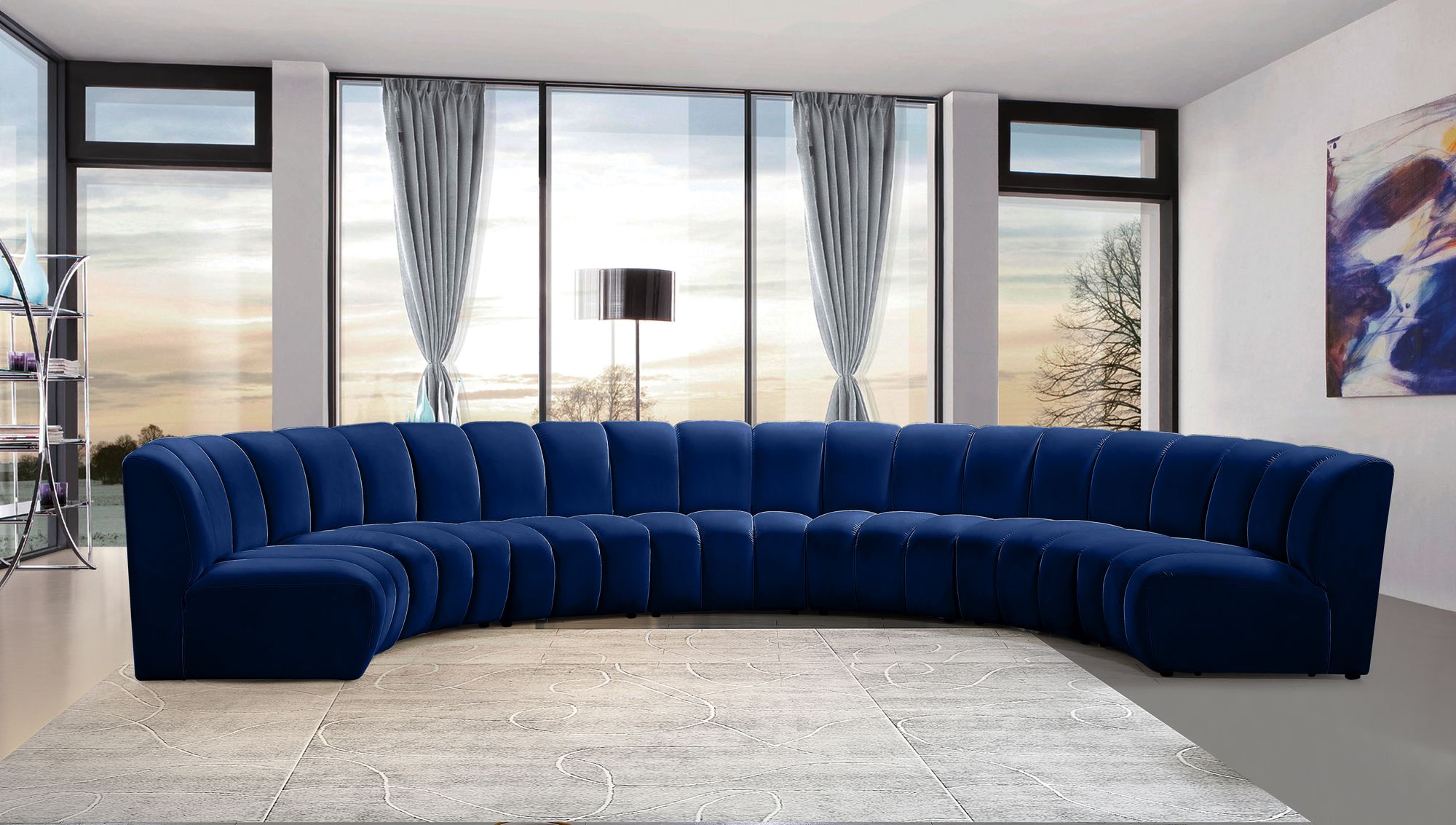 Infinity 183" 7-Piece Velvet Modular Sectional