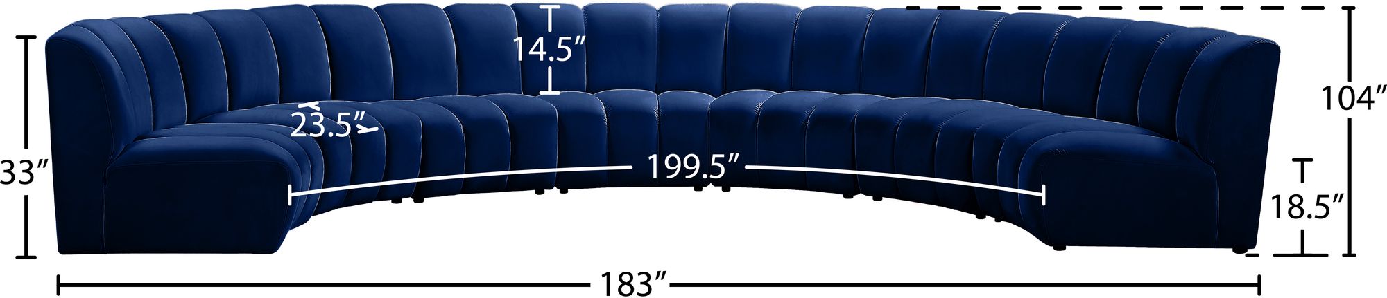 Infinity 183" 7-Piece Velvet Modular Sectional