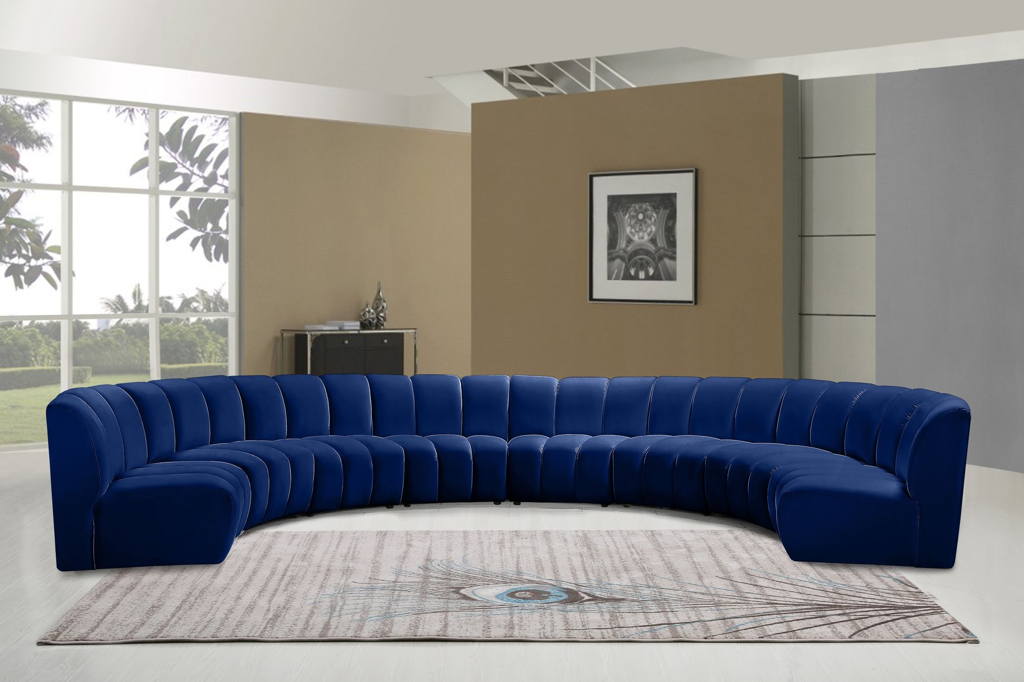 Infinity 183" 8-Piece Boucle Fabric Sectional Sofa