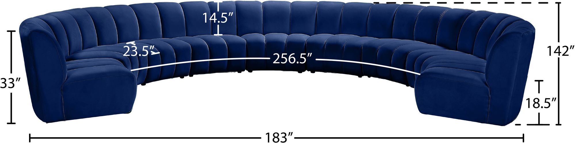 Infinity 183" 9-Piece Boucle Fabric Sectional Sofa