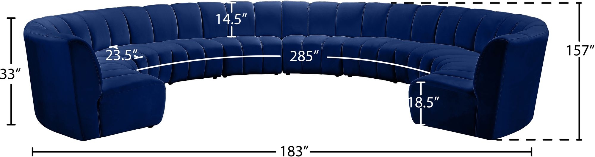 Infinity 183" 10-Piece Boucle Fabric Sectional Sofa