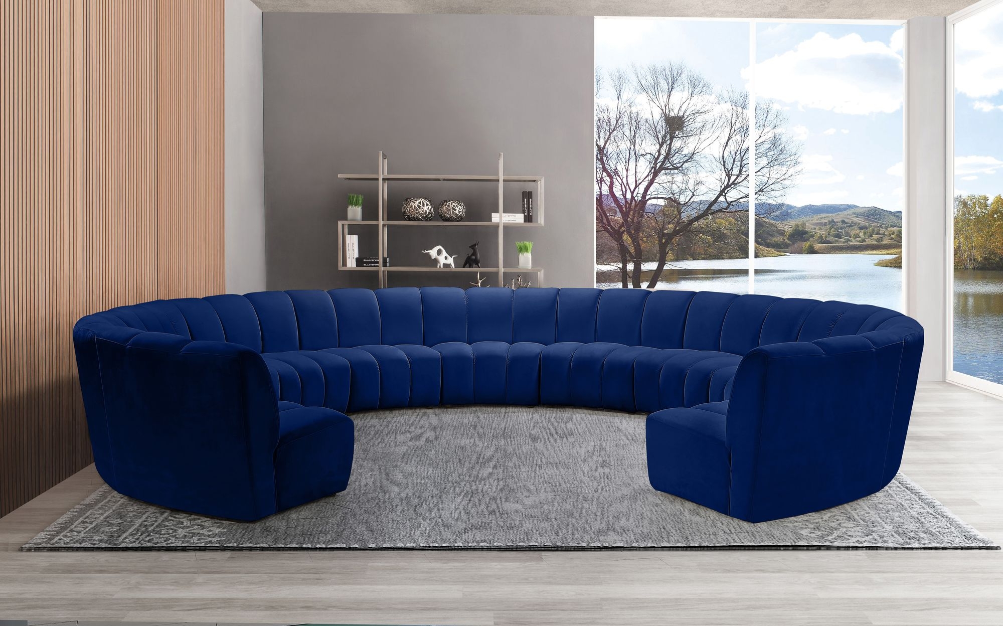 Infinity 183" 11-Piece Boucle Fabric Sectional Sofa