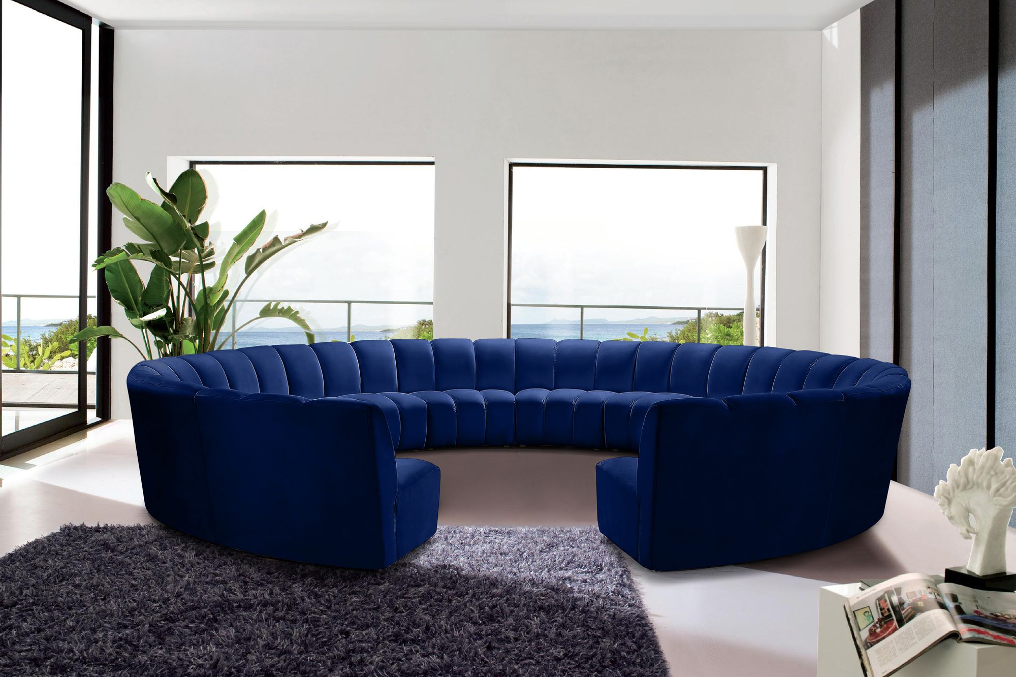 Infinity 183" 12-Piece Velvet Modular Sectional