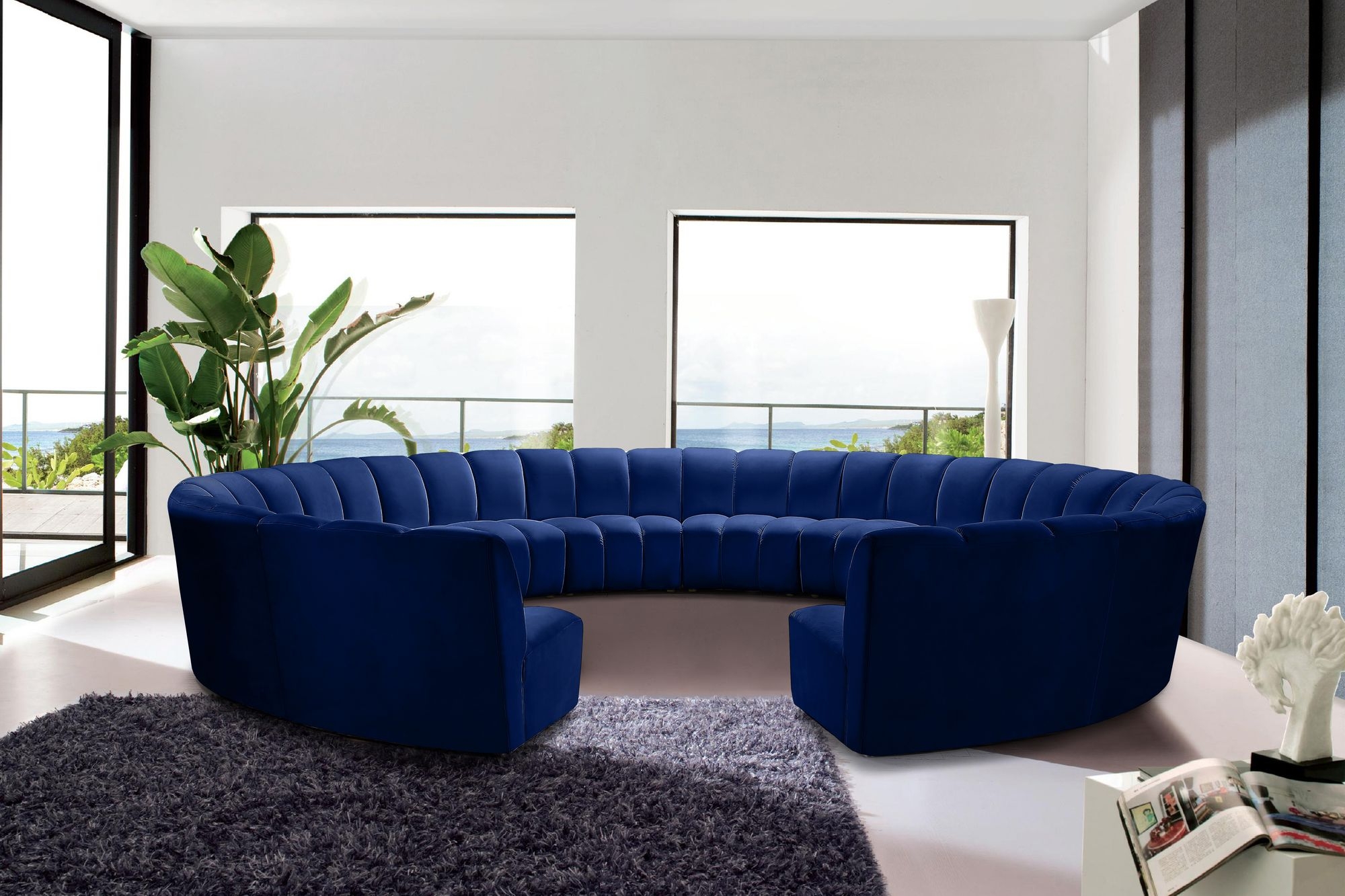 Infinity 183" 12-Piece Boucle Fabric Sectional Sofa