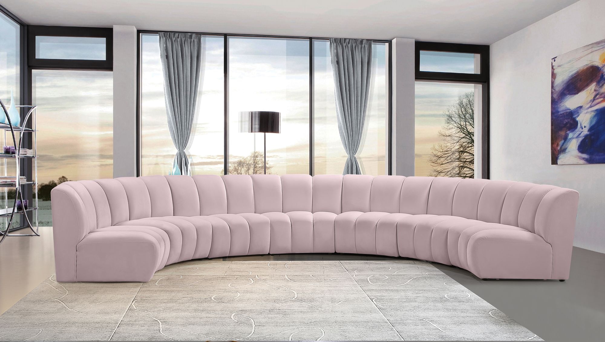 Infinity 183" 7-Piece Boucle Fabric Sectional Sofa