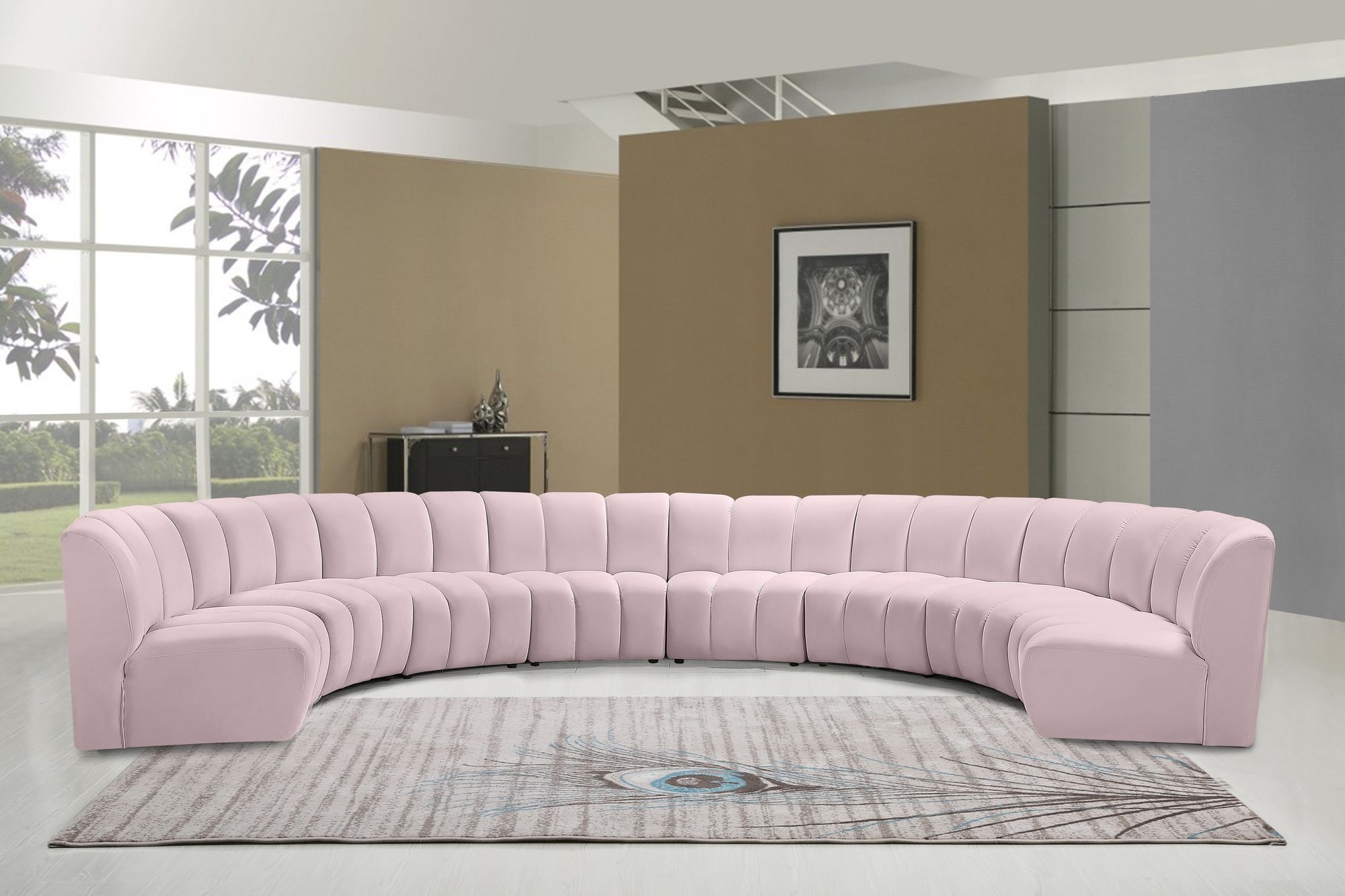 Infinity 183" 8-Piece Boucle Fabric Sectional Sofa