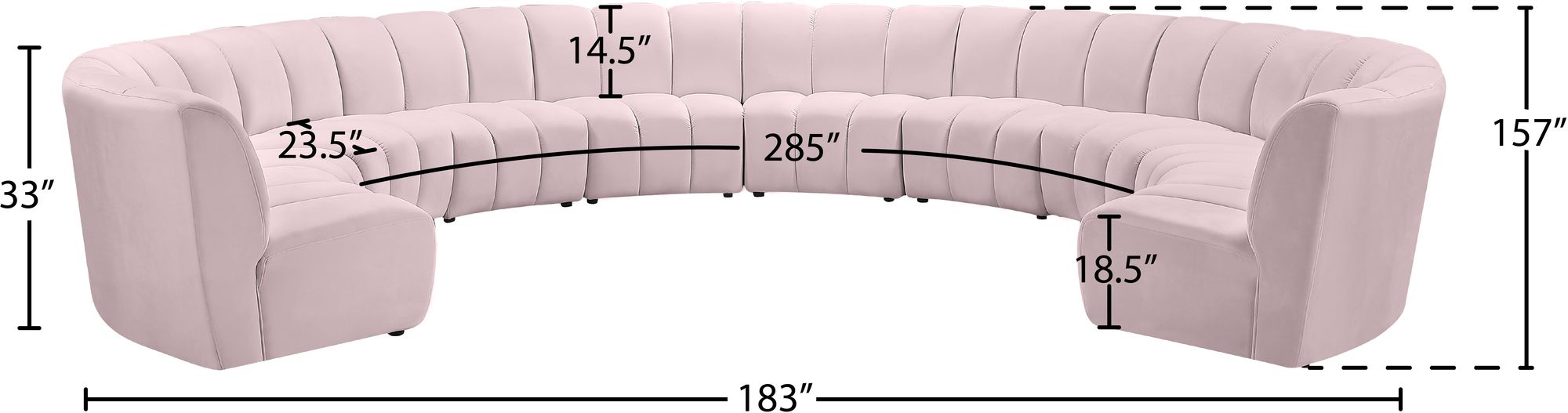 Infinity 183" 10-Piece Velvet Modular Sectional