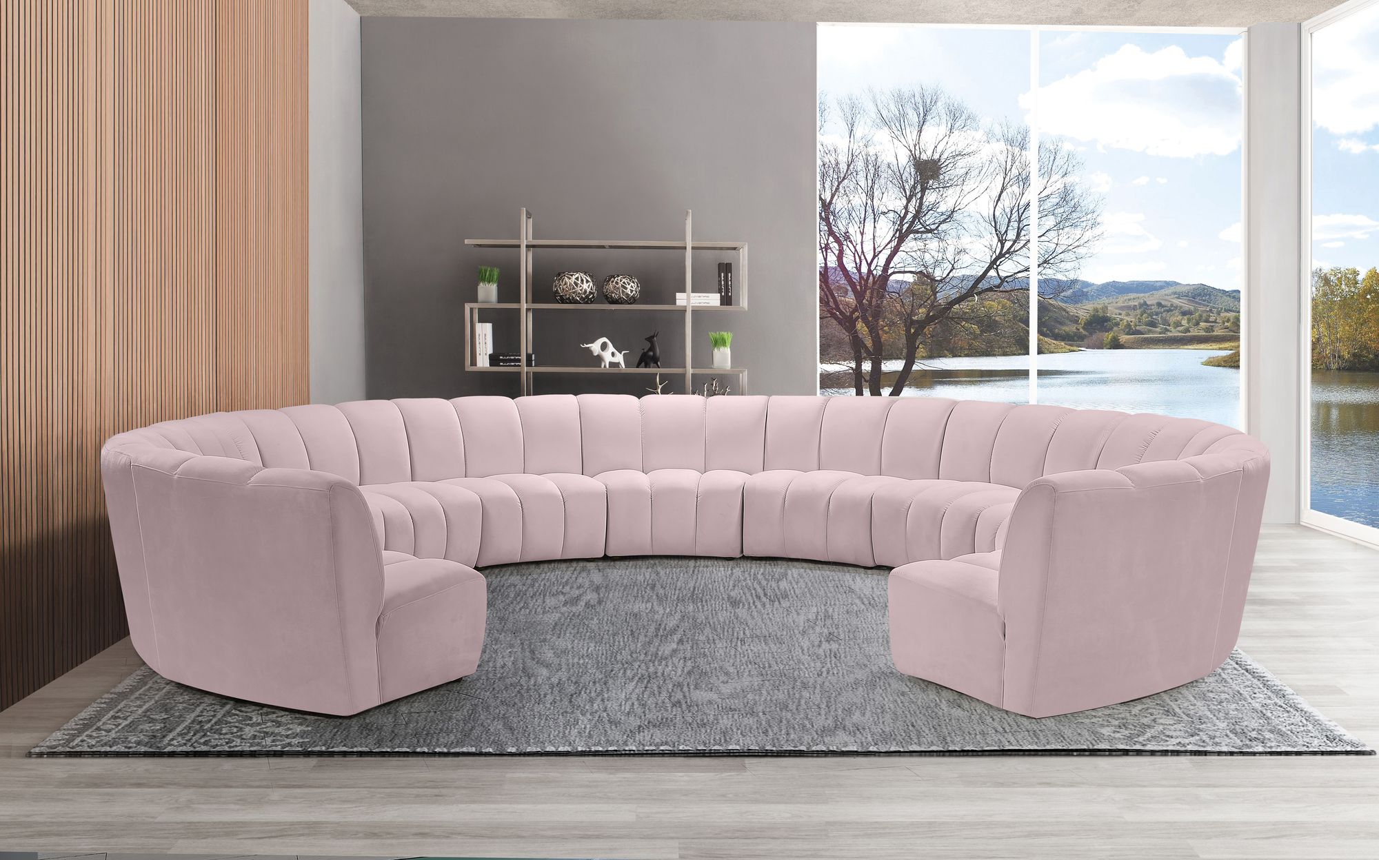 Infinity 183" 11-Piece Velvet Modular Sectional
