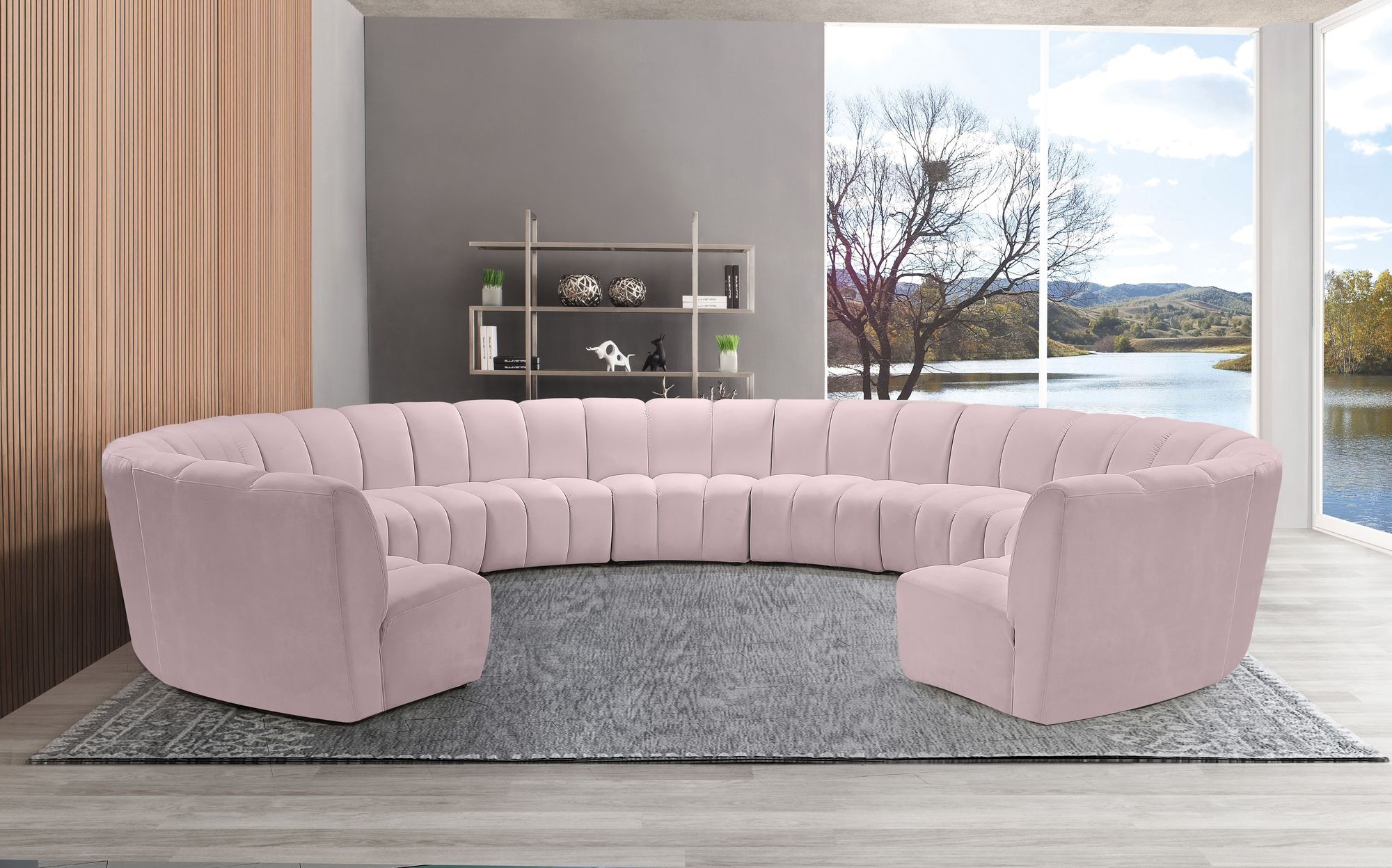 Infinity 183" 11-Piece Boucle Fabric Sectional Sofa