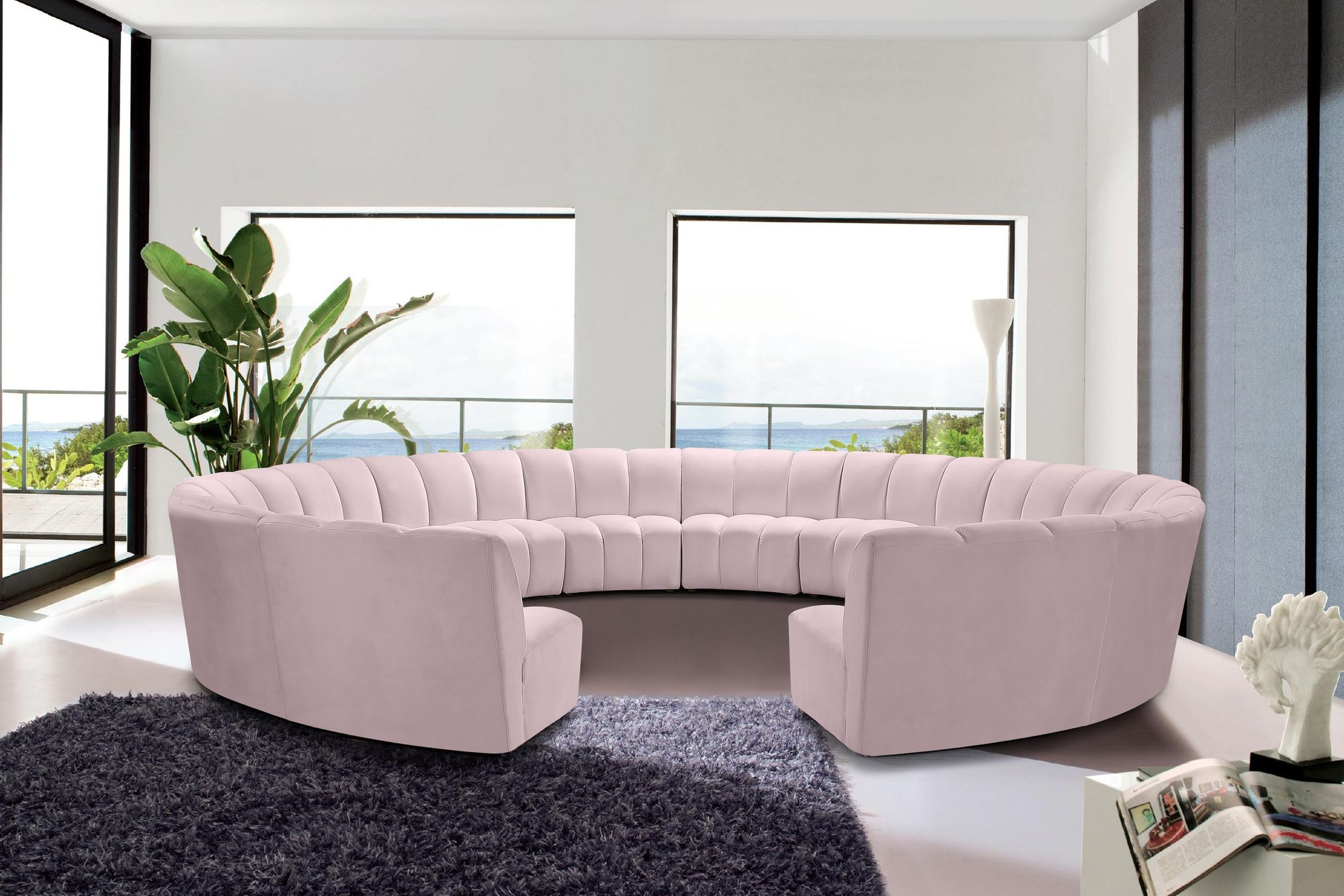 Infinity 183" 12-Piece Boucle Fabric Sectional Sofa