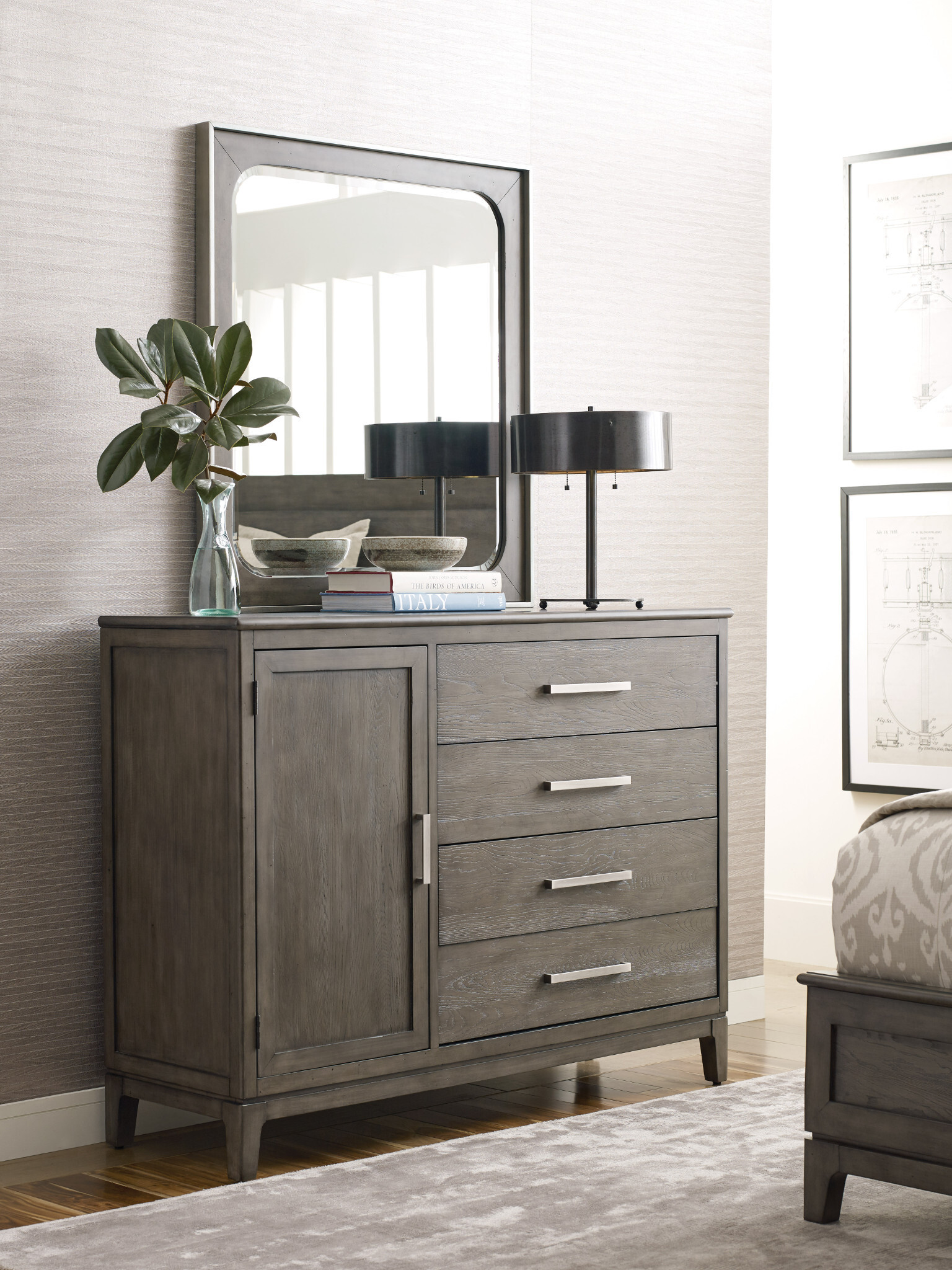 Cascade Ross Fabric/Wood Panel Bedroom Set