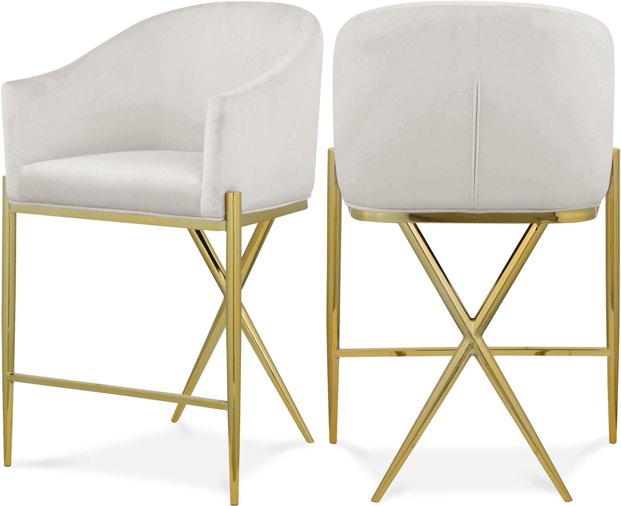 Xavier Counter Stool with Gold Metal Legs