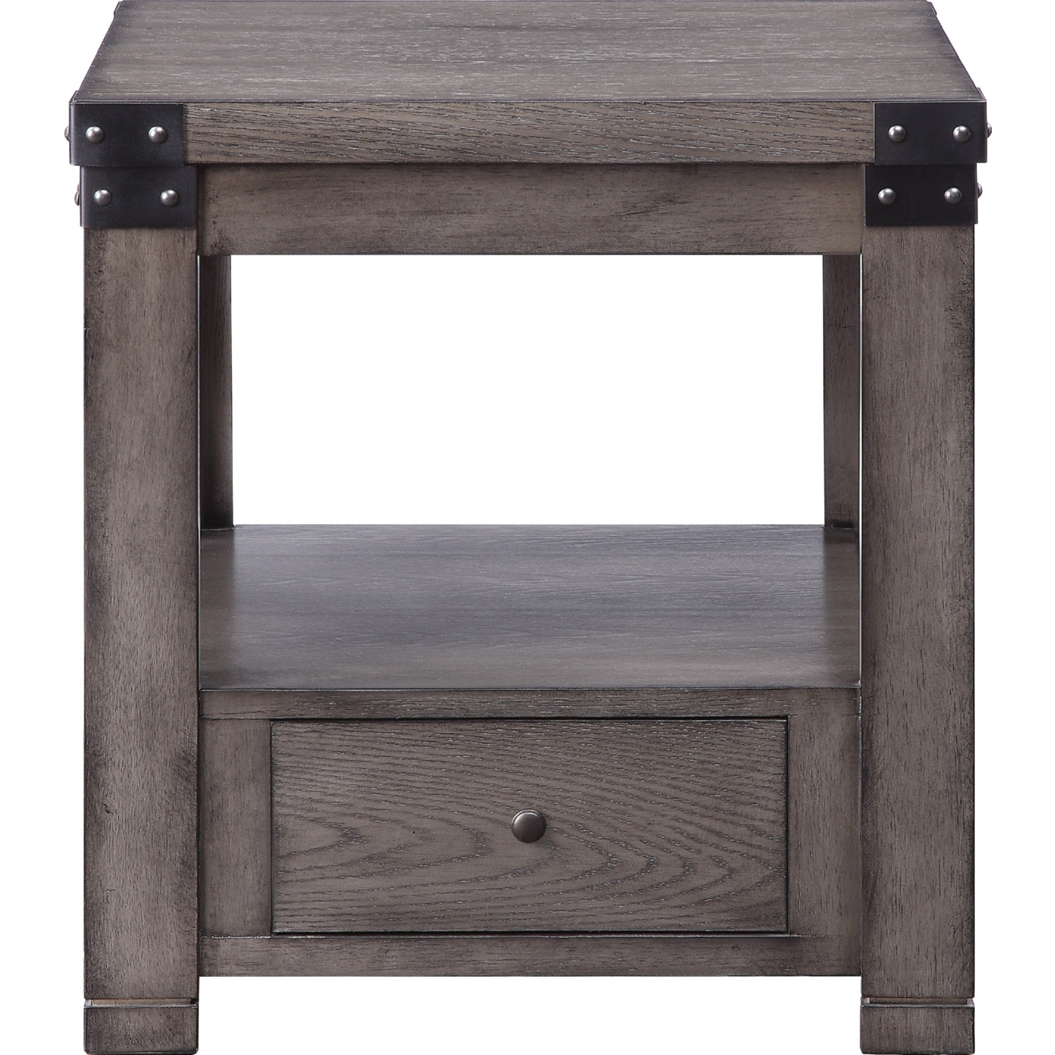 Melville Wood Square Storage End Table w/Drawer