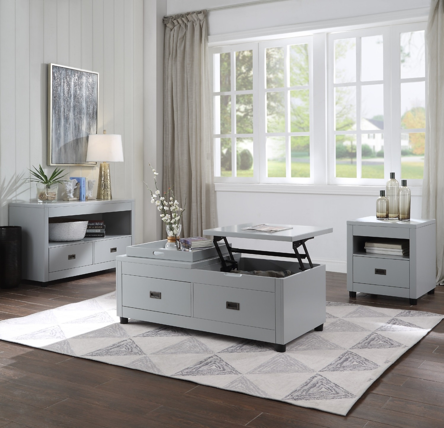 Eleanor Wood Rectangular Lift Top Storage Coffee Table