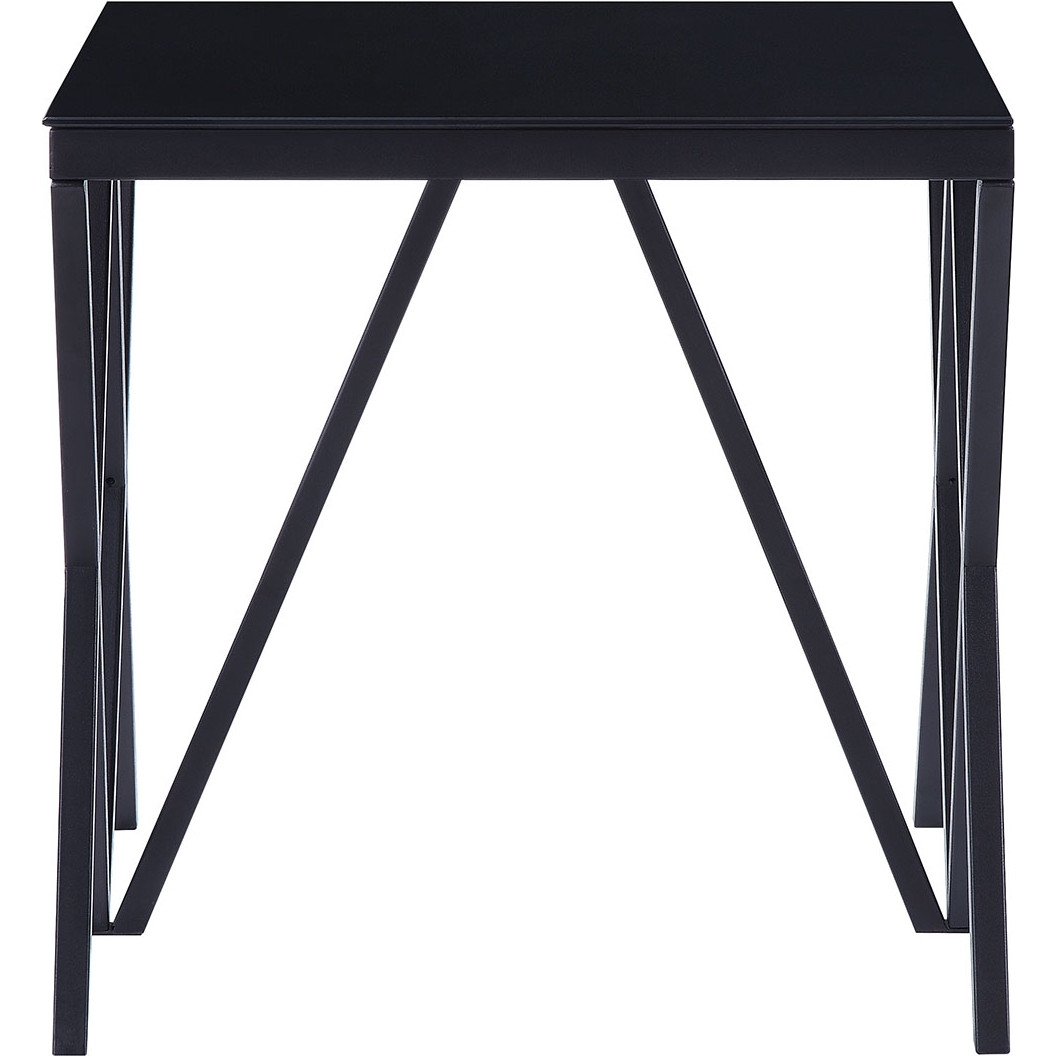 Magenta Glass/Metal Rectangular Coffee Table Set