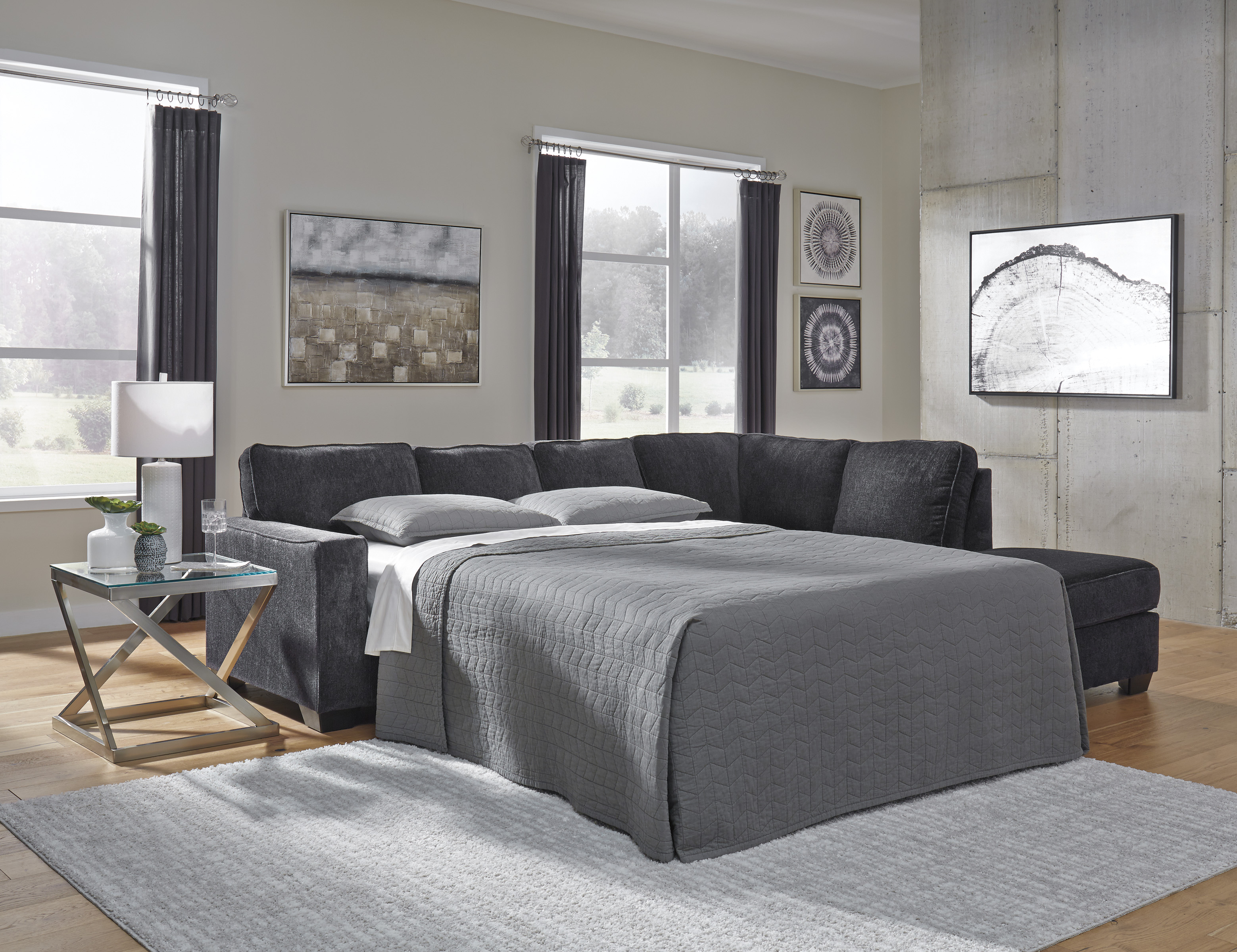 Altari 2-Piece Polyester Sleeper Sectional with Right Arm Chaise