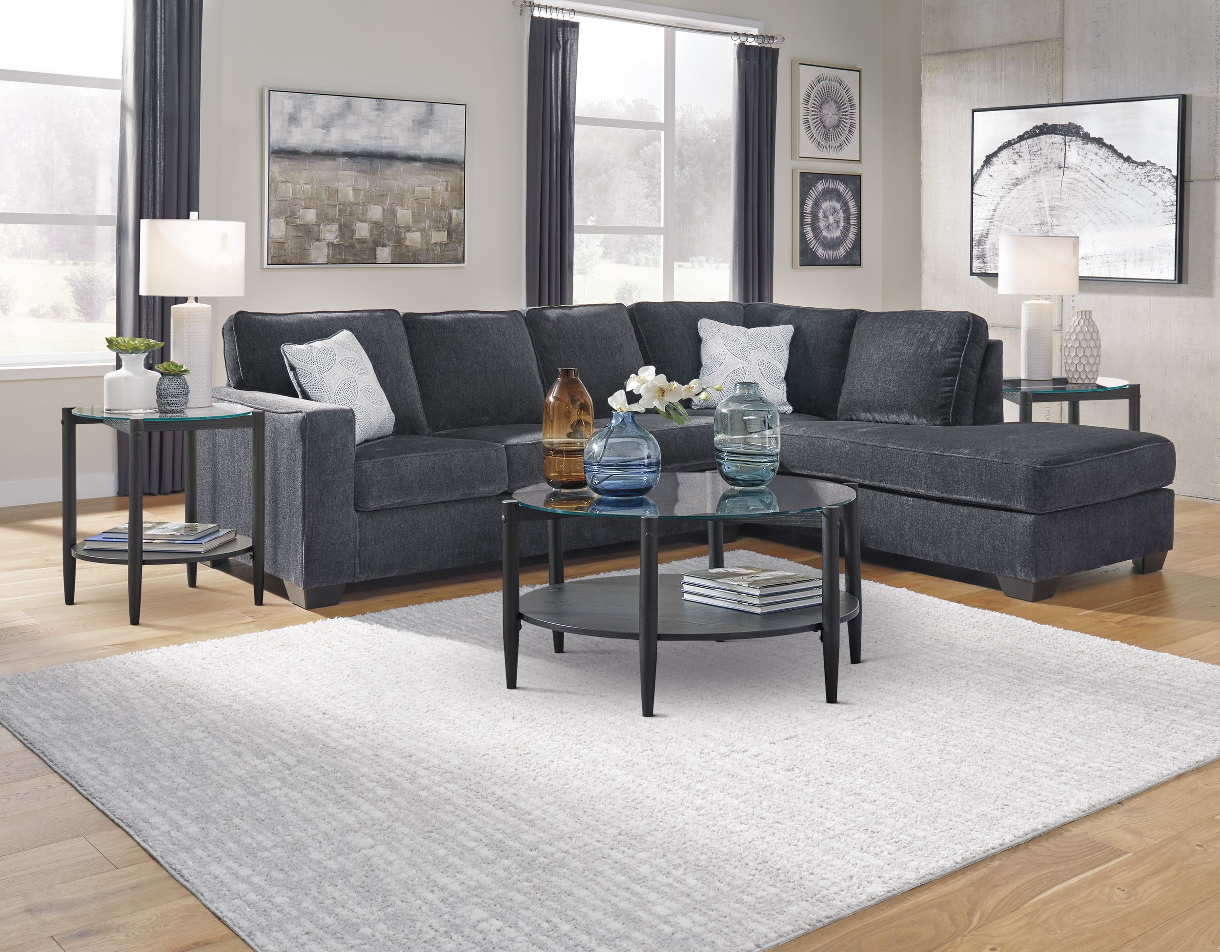 Altari 2-Piece Polyester Sectional with Right Arm Chaise