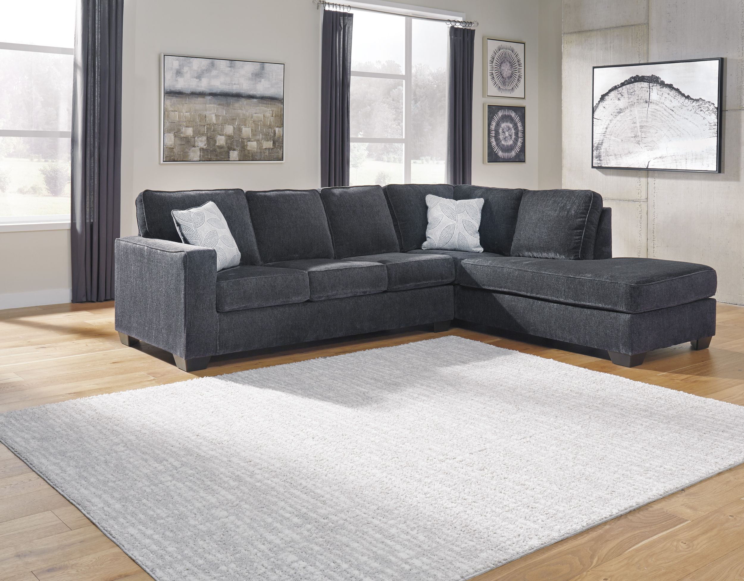 Altari 2-Piece Polyester Sectional with Right Arm Chaise