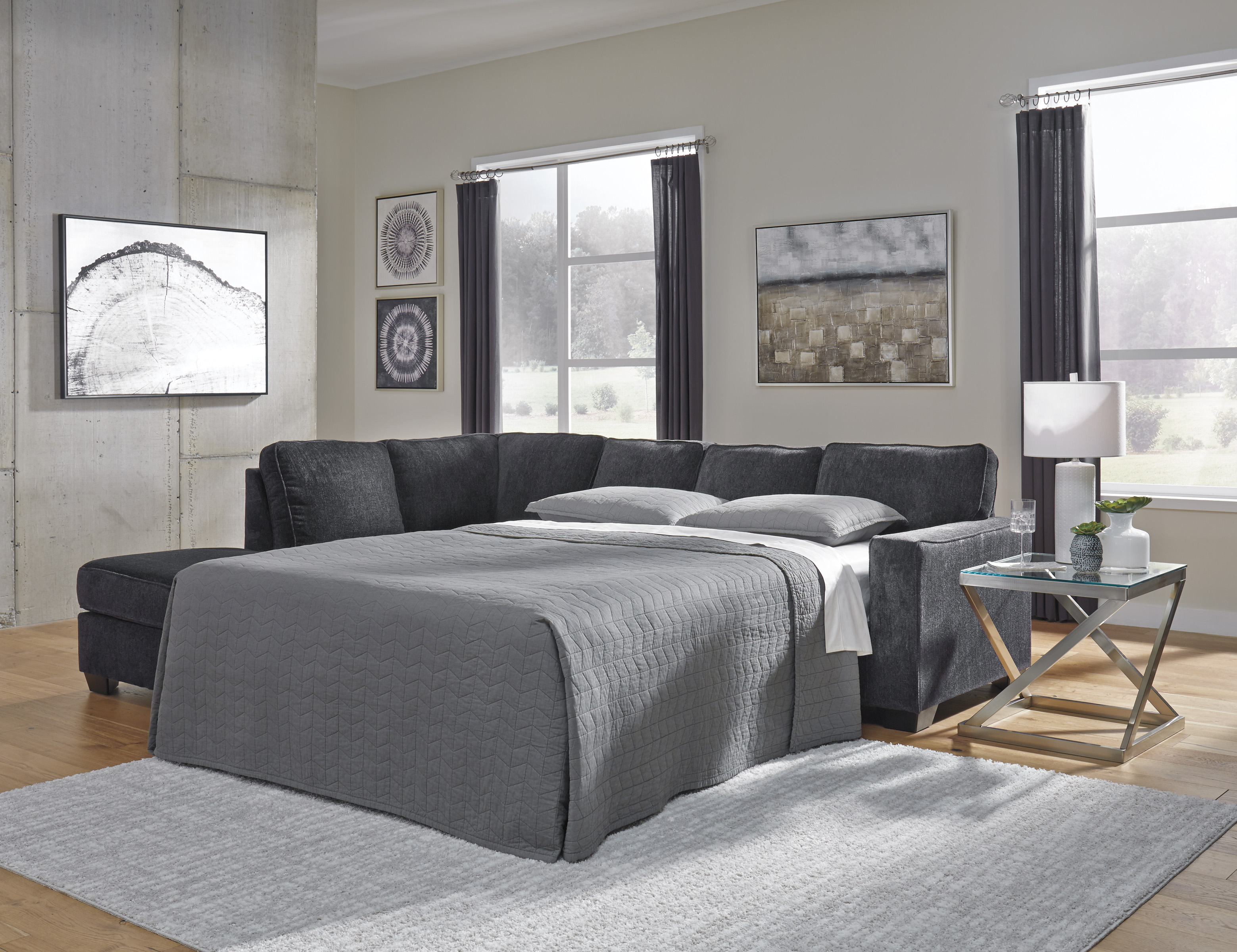 Altari 2-Piece Polyester Sleeper Sectional with Left Arm Chaise
