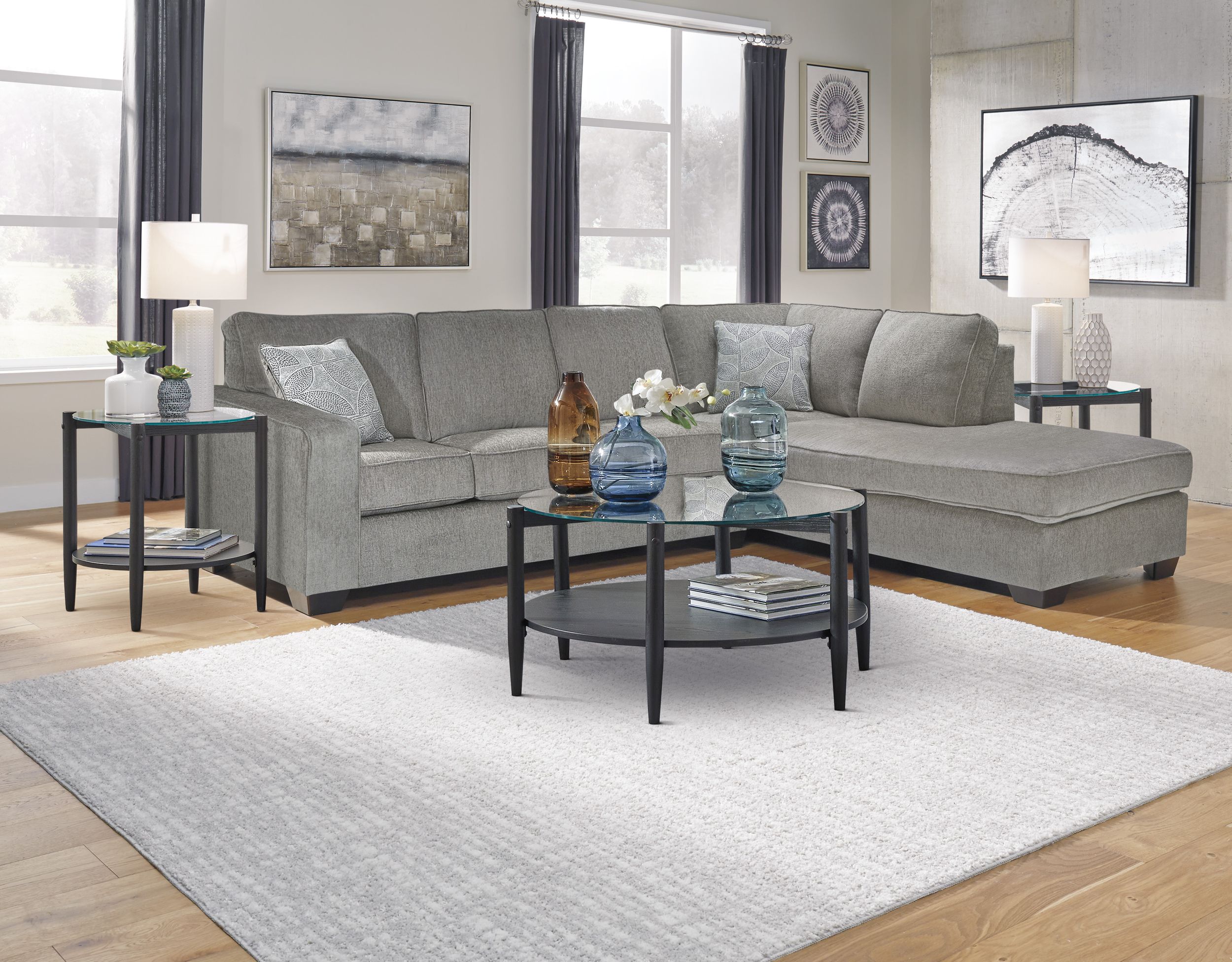Altari 2-Piece Polyester Sectional with Right Arm Chaise