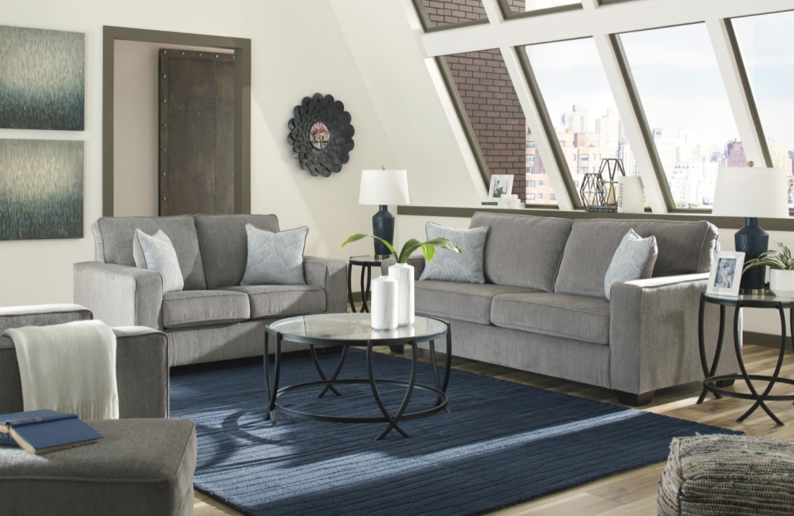 Ashley Altari Sofa and Loveseat - Gray, Slate