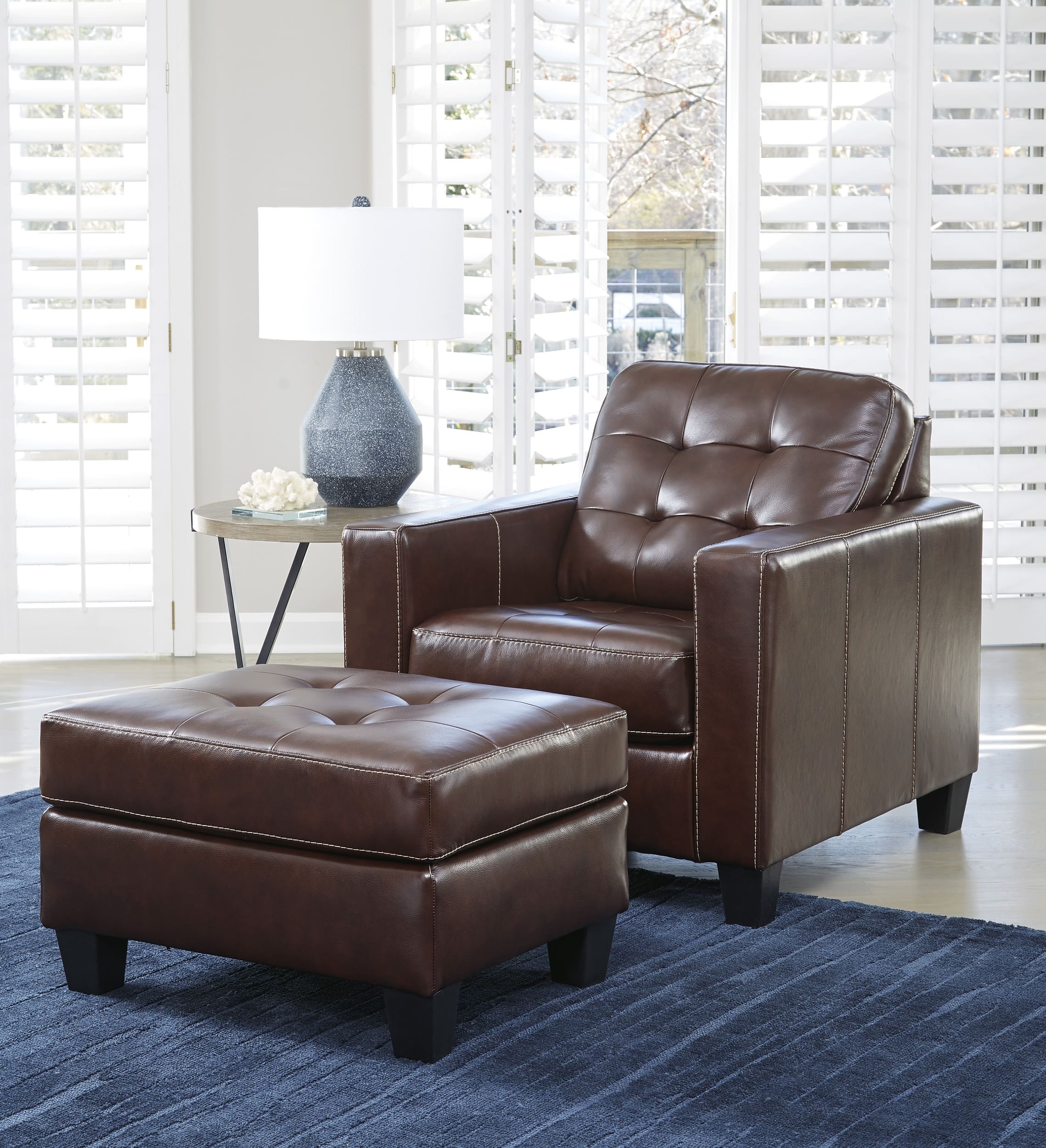 Altonbury Leather Ottoman